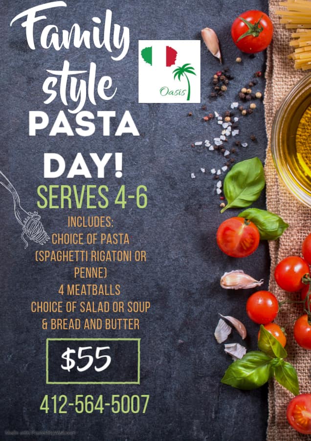 Oasis Restaurant Menu