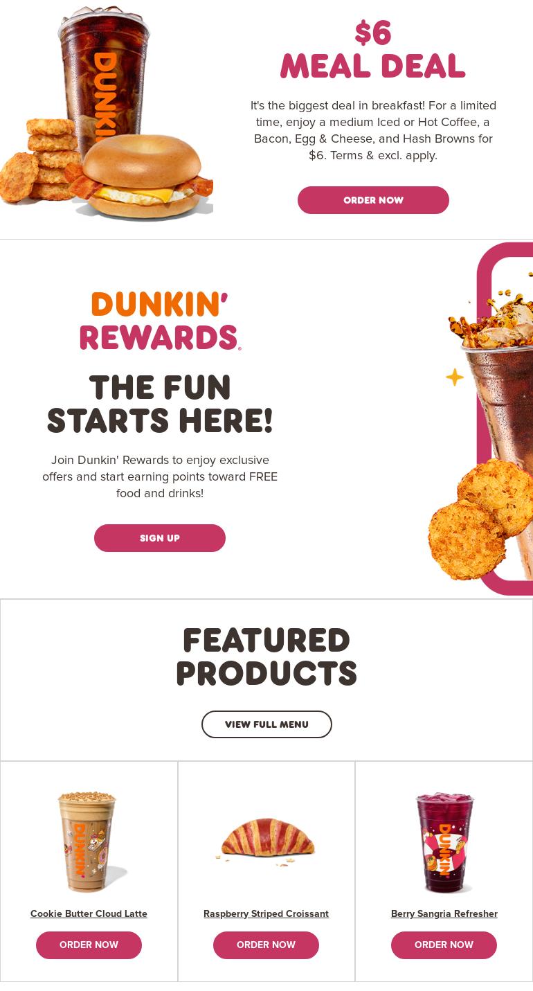 Dunkin' Menu