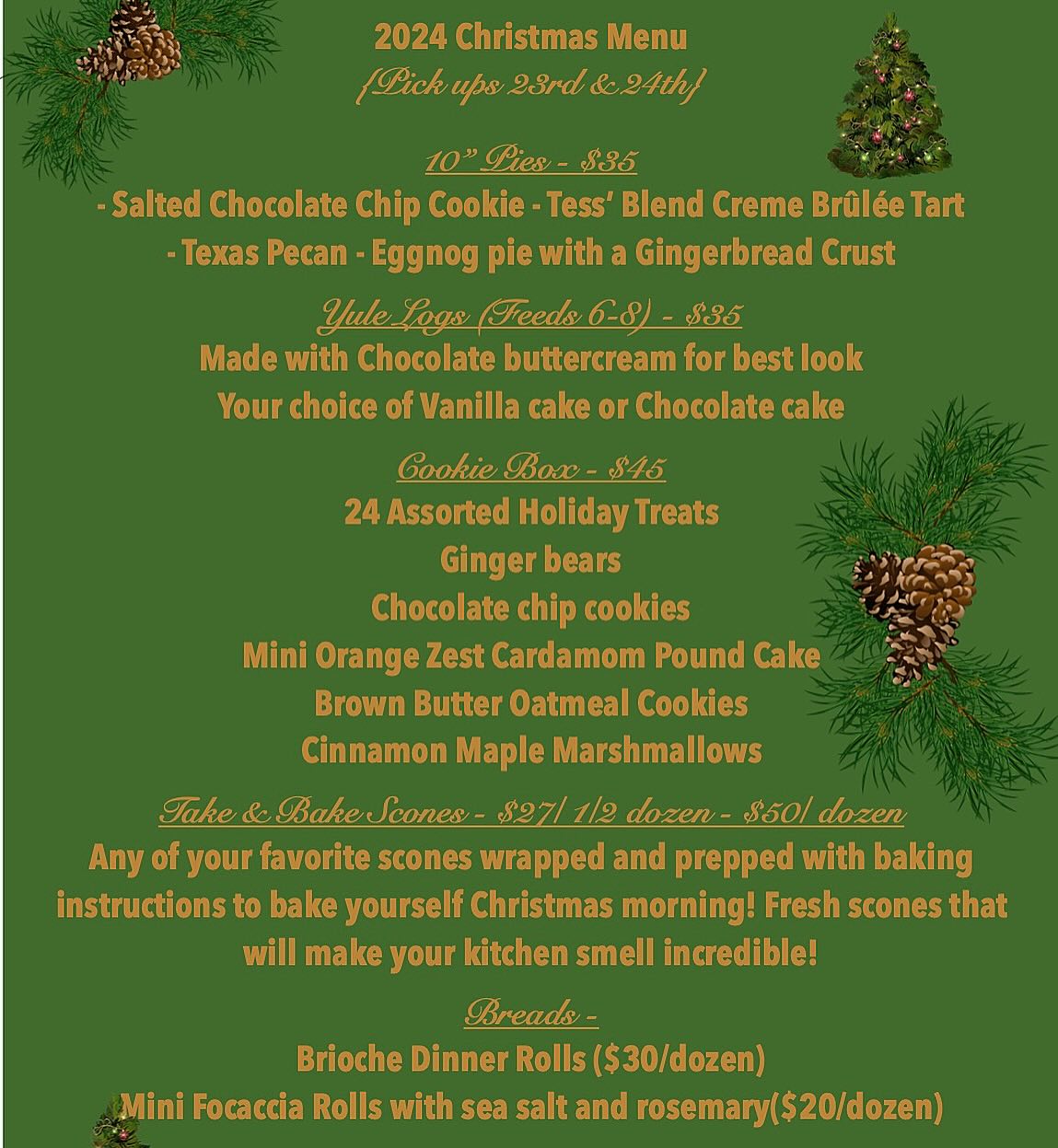 OsoSweet Bakery Cafe Menu