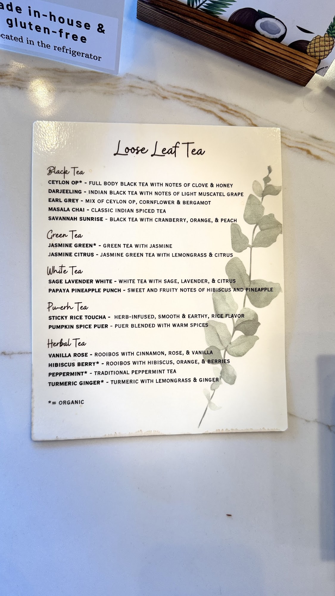 Chadds Ford Coffee House Menu