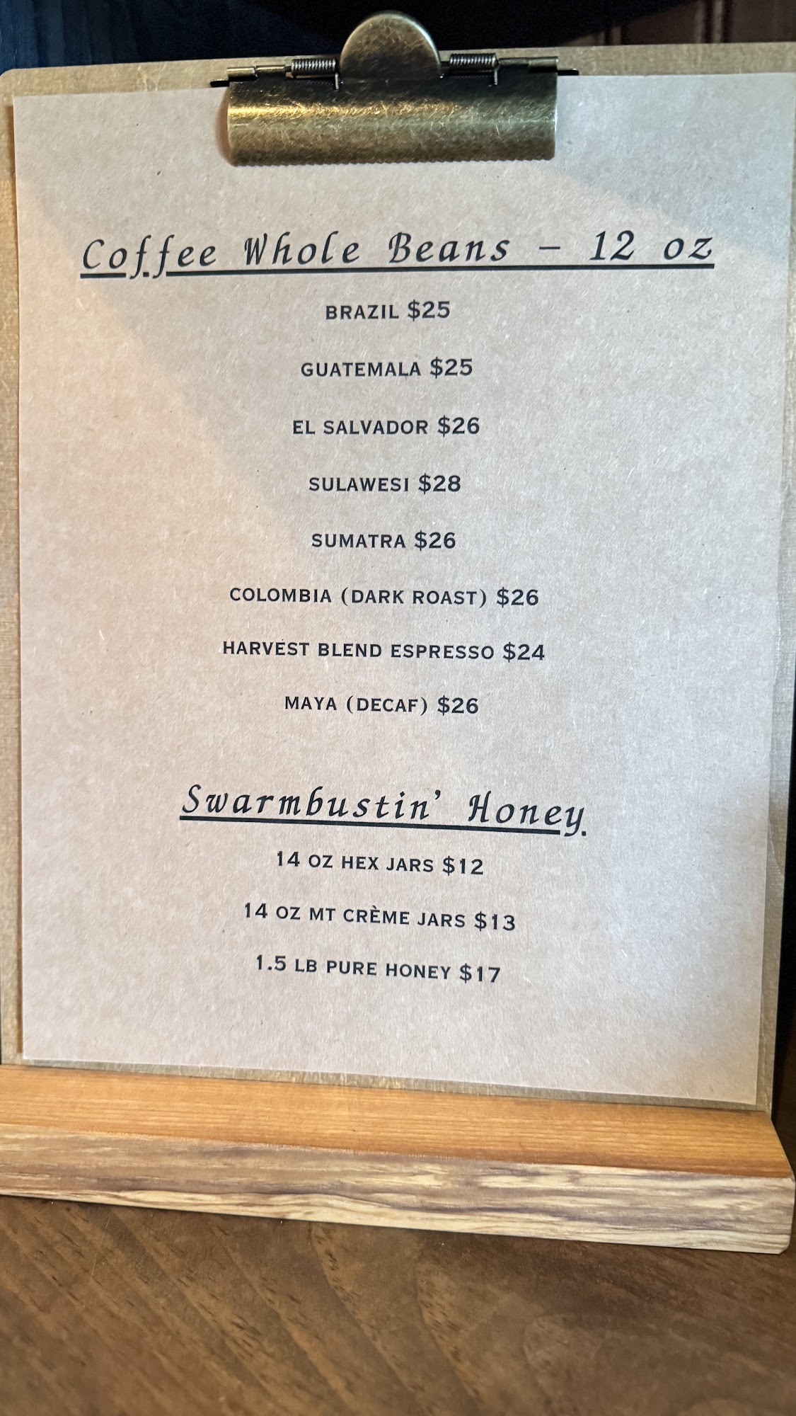 Chadds Ford Coffee House Menu