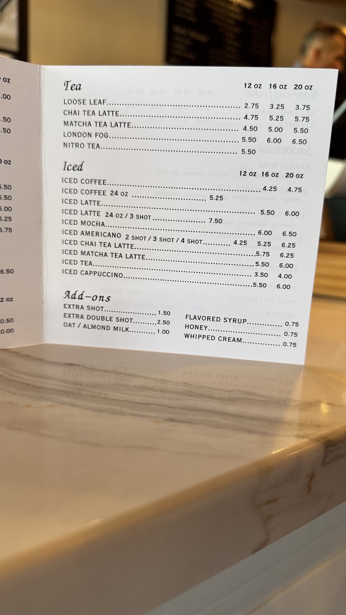 Chadds Ford Coffee House Menu