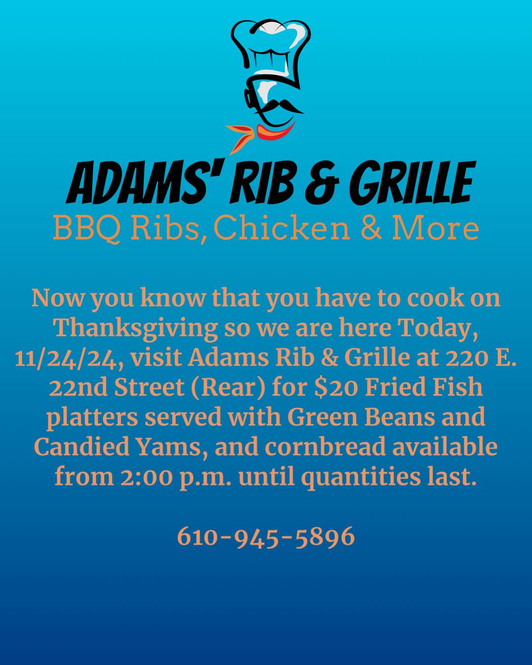 Adams Rib & Grille Menu