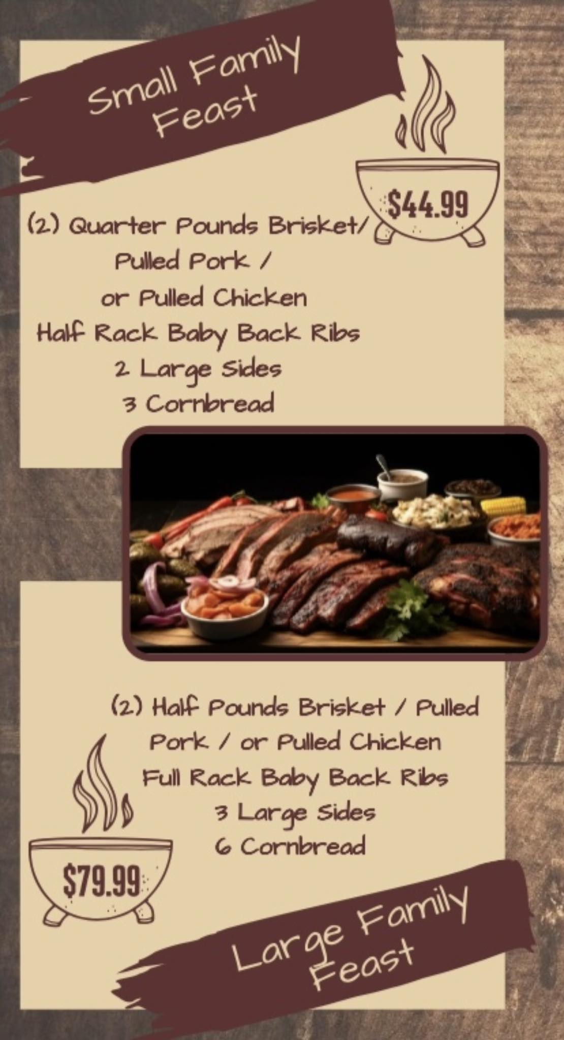 Chuck wagon Menu