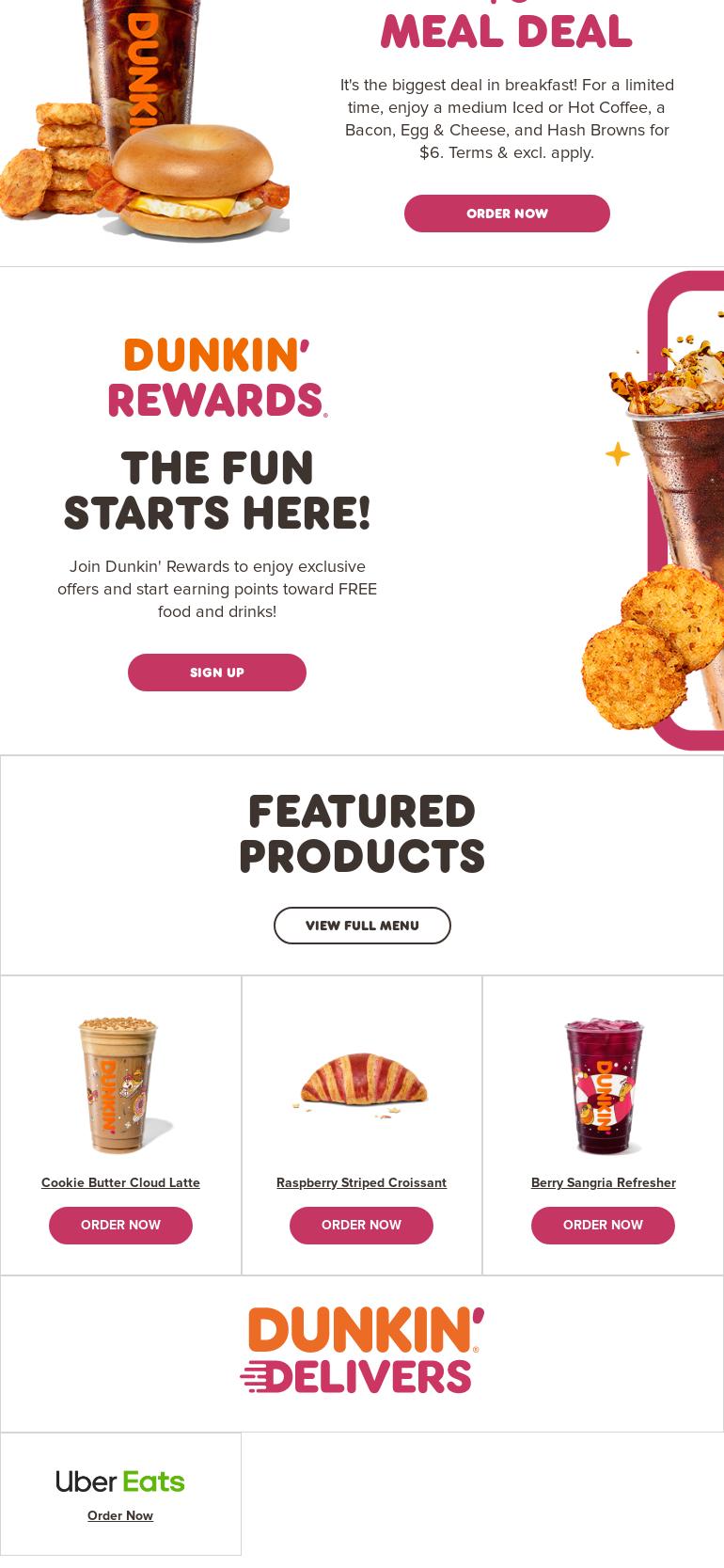 Dunkin' Menu