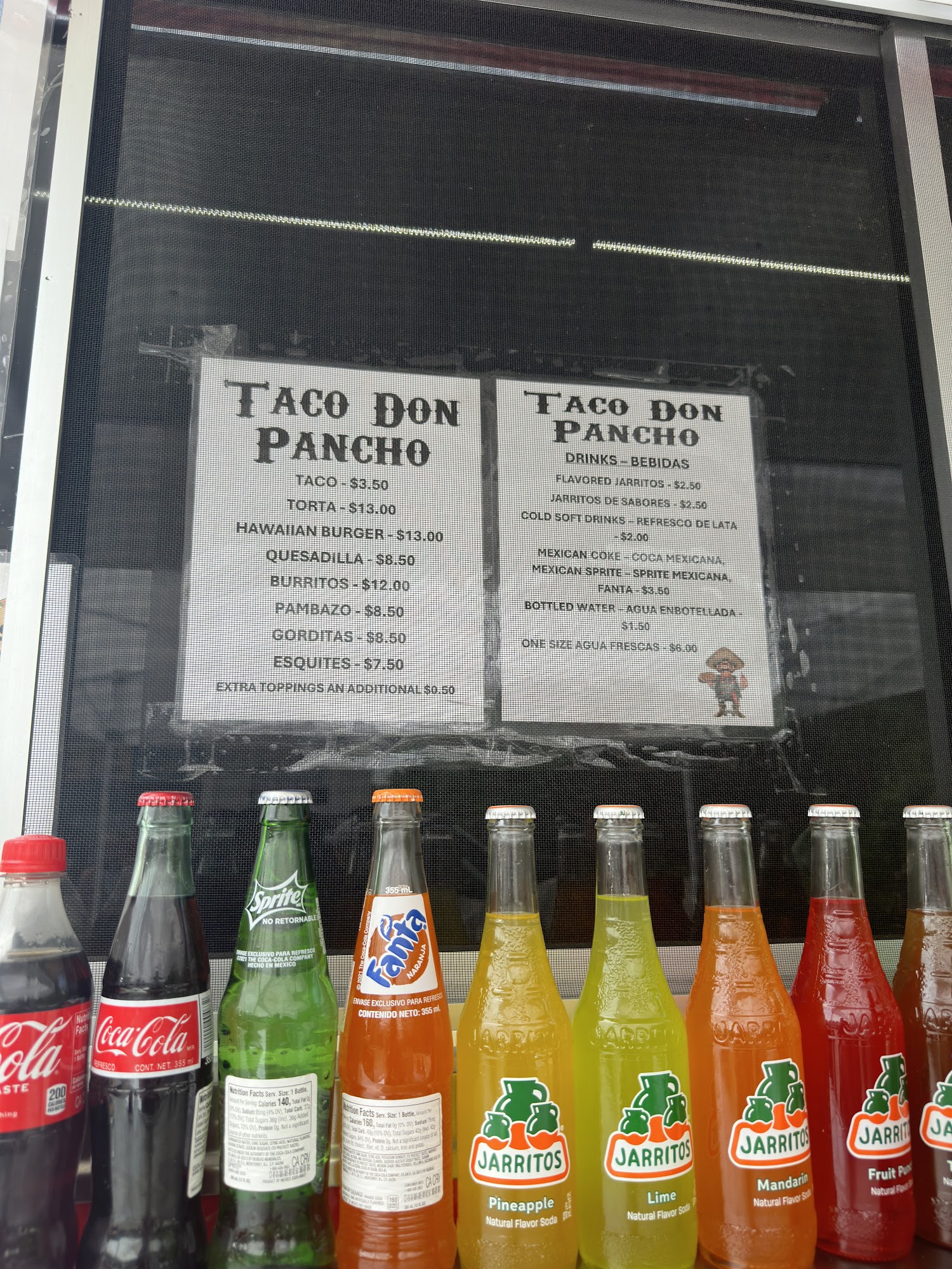 Tacos Don Pancho Menu