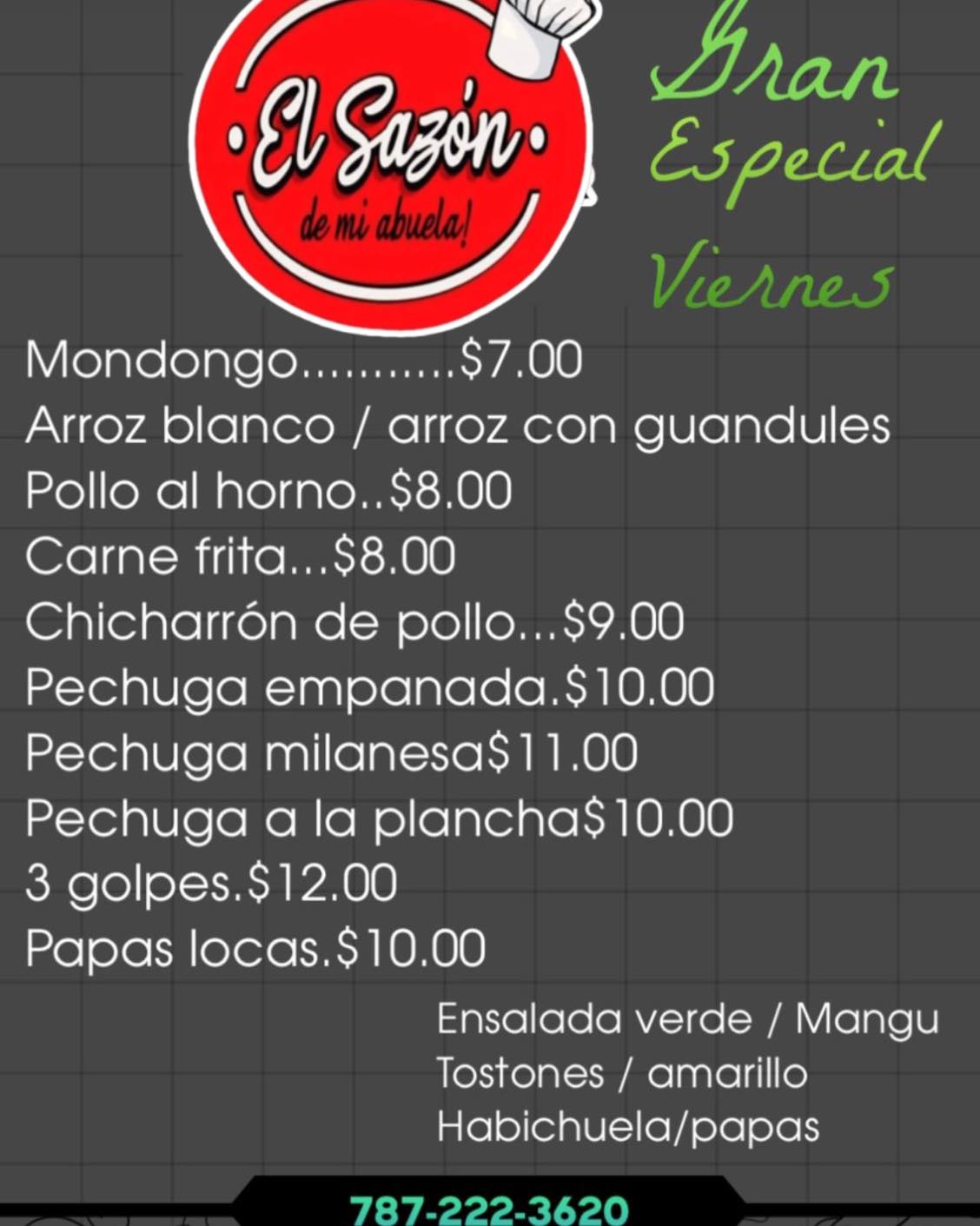 El Sazon De Mi Abuela Menu