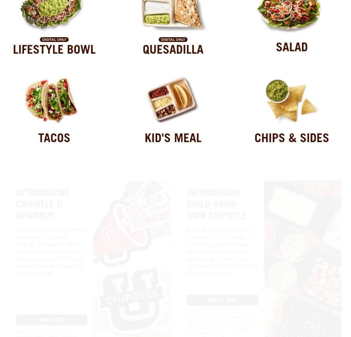 Chipotle Mexican Grill Menu