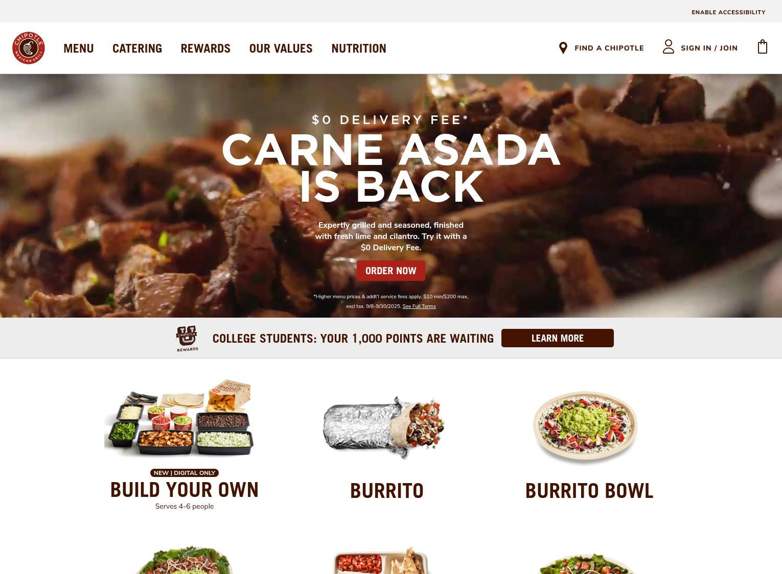 Chipotle Mexican Grill Menu