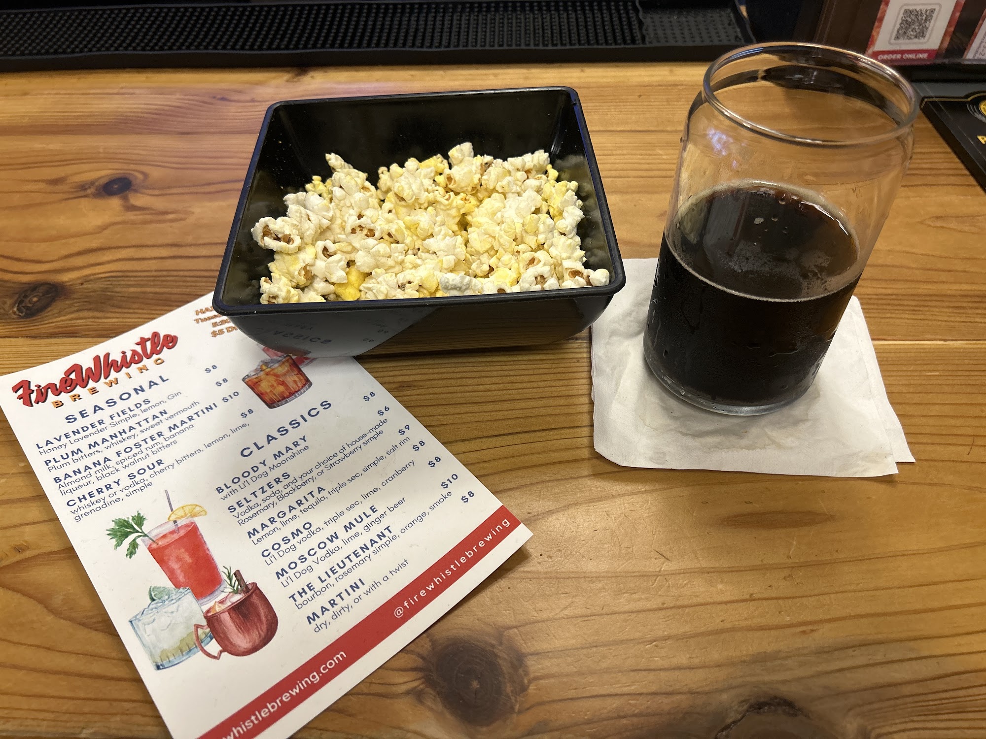 Firewhistle Brewing Menu