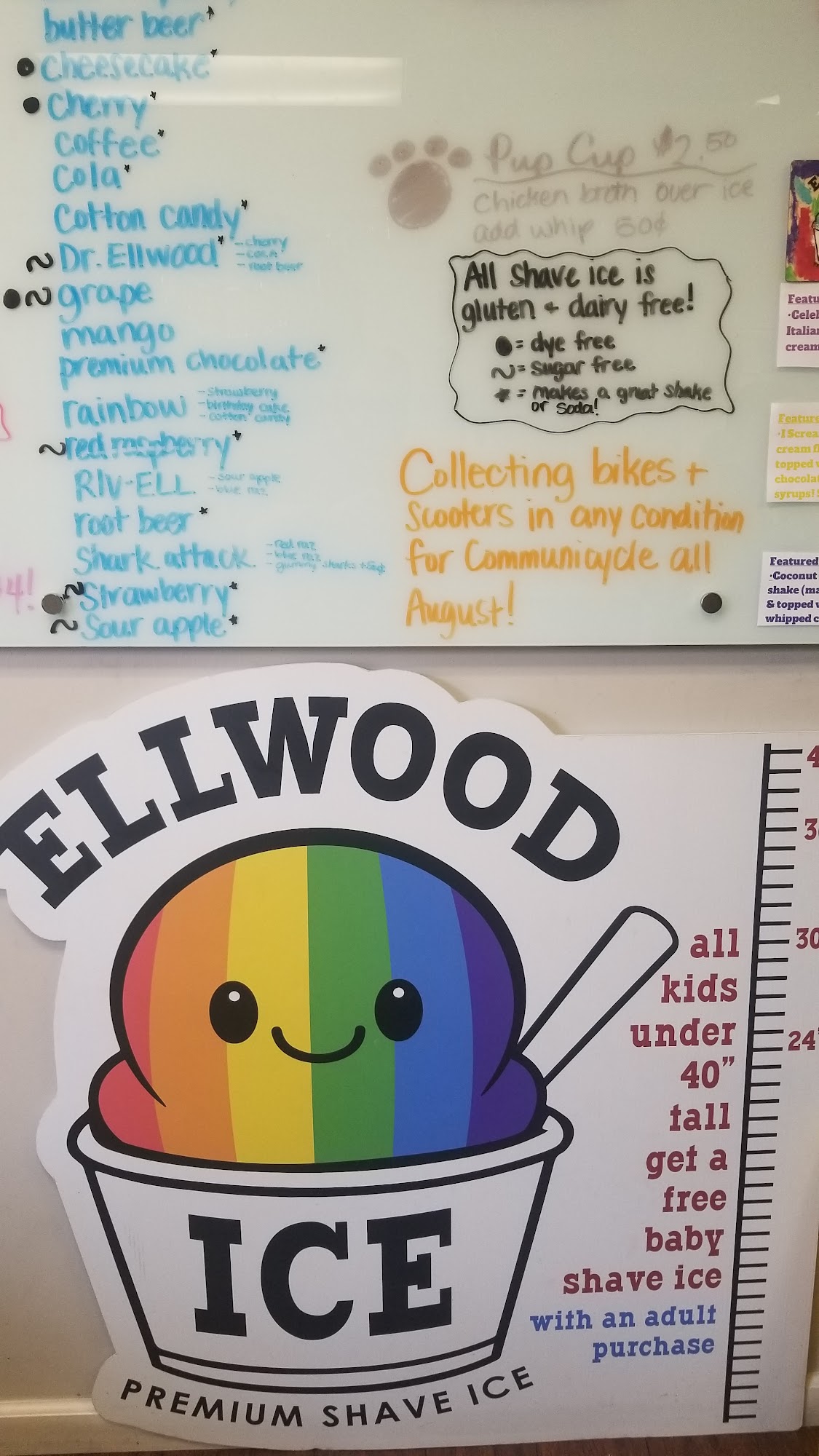Ellwood Ice Menu