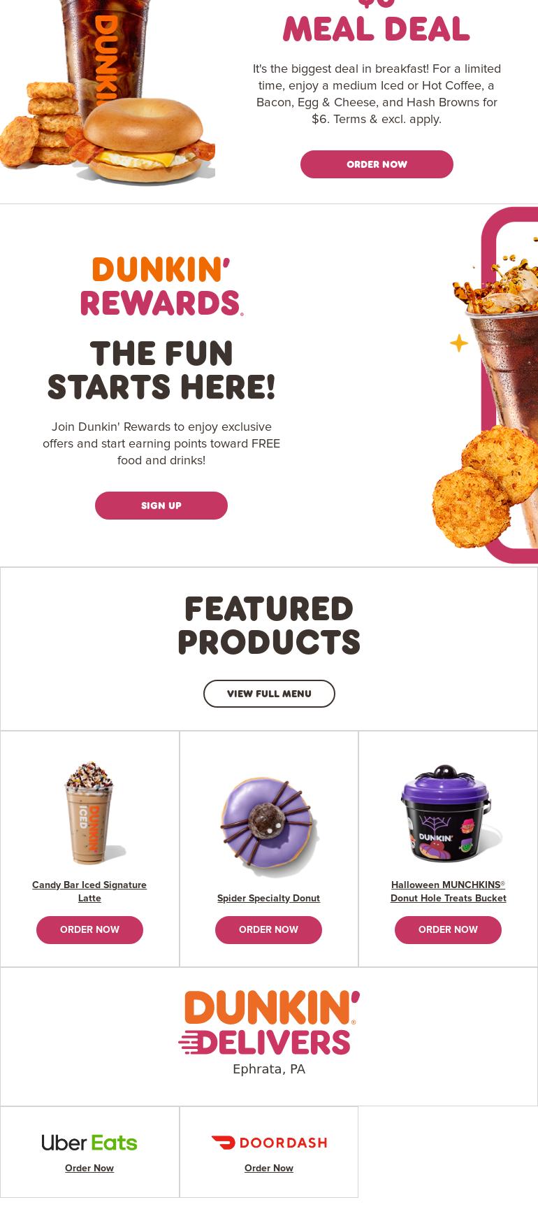 Dunkin' Menu
