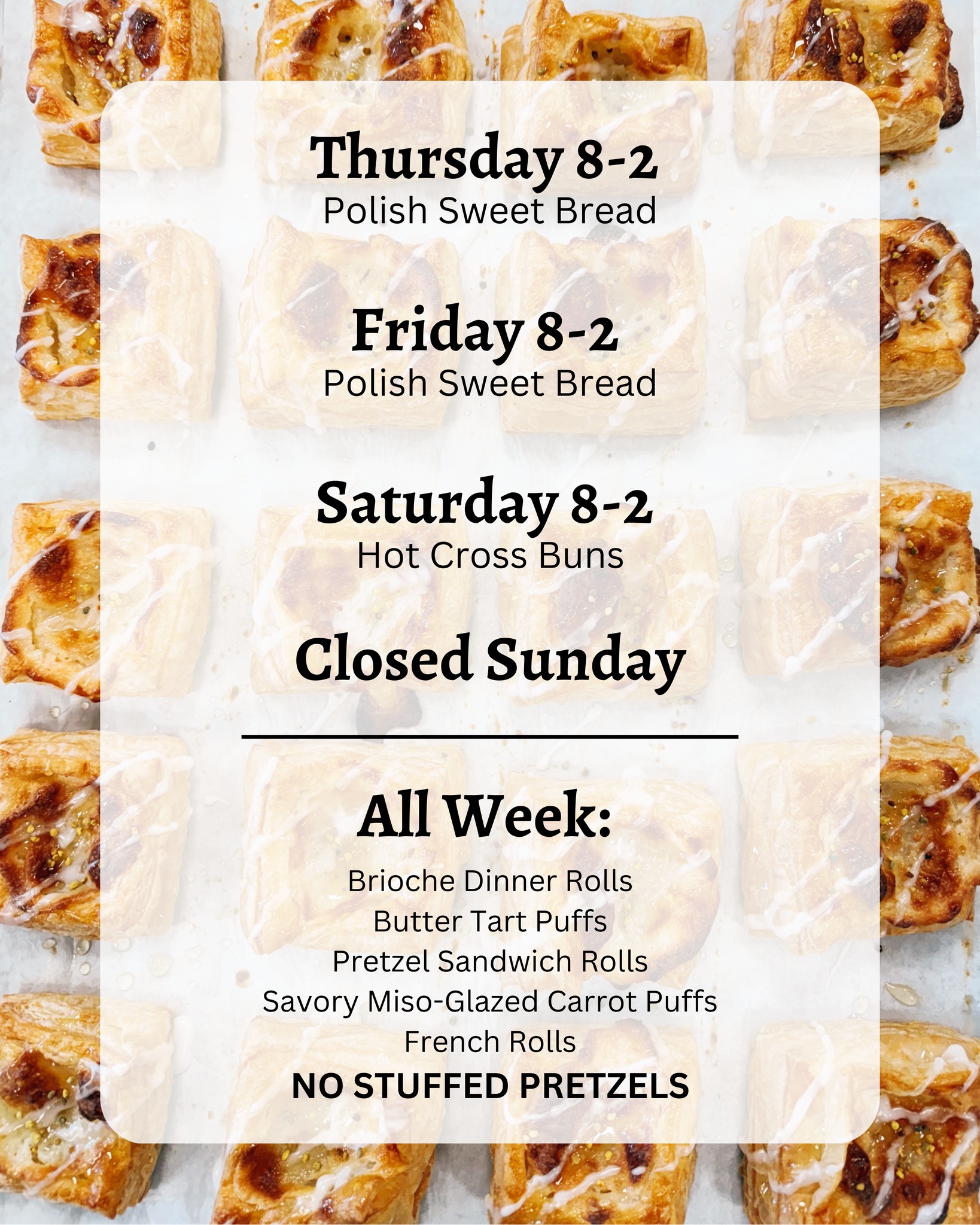 Herb & Honey Bakery Menu