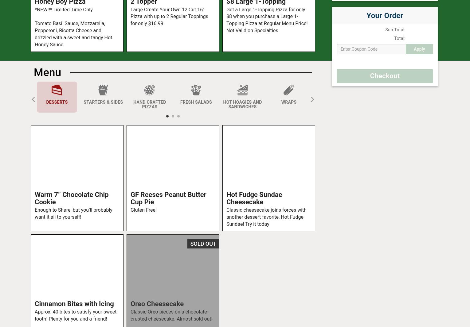 Supremo's Pizzeria - (Callery)Evans City Menu