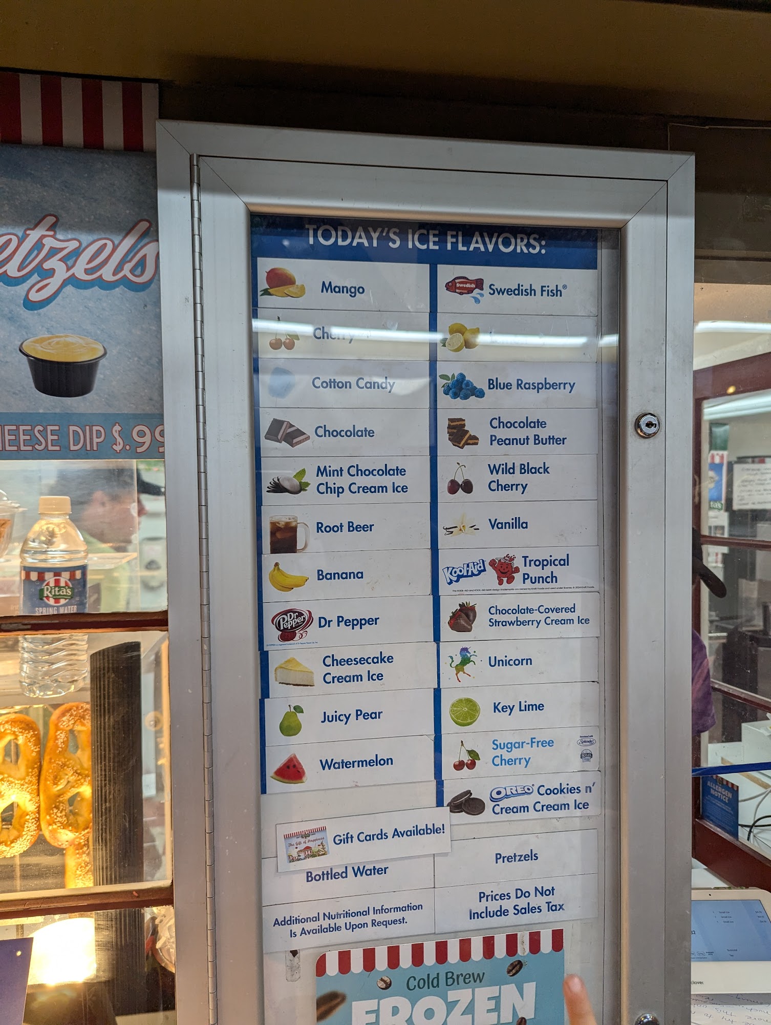 Rita's Italian Ice & Frozen Custard Menu