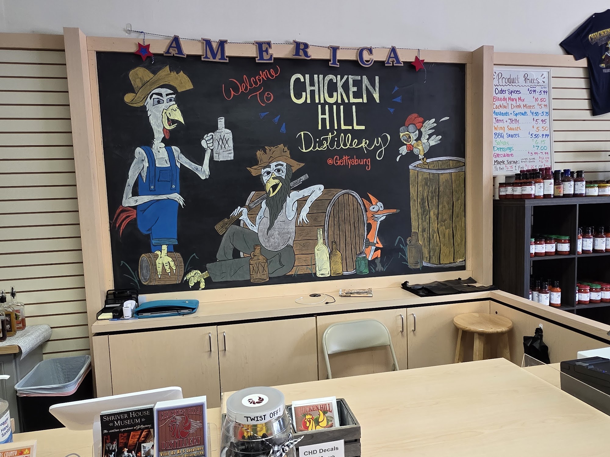 Chicken Hill Distillery at Gettysburg Menu