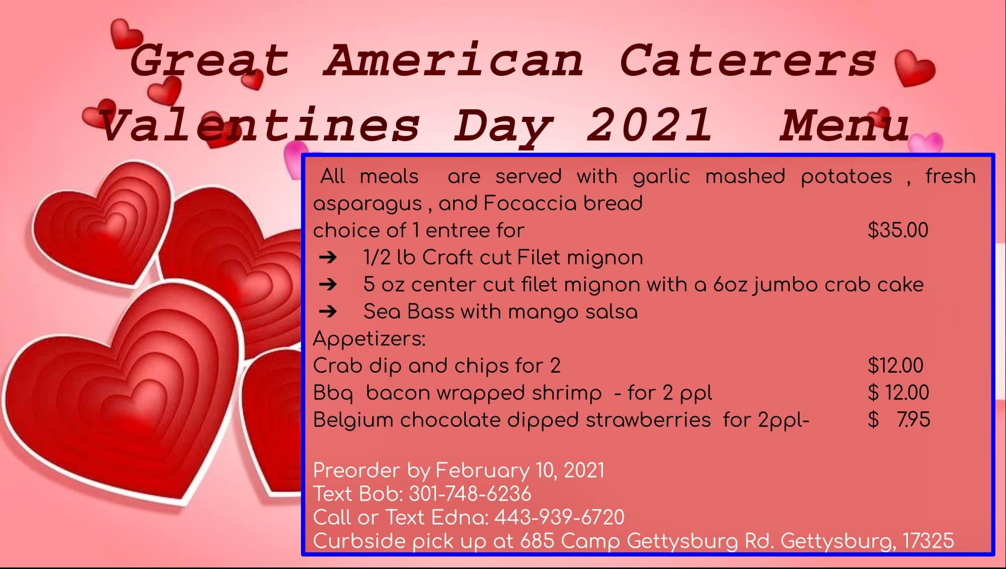 Great American Caterers Menu