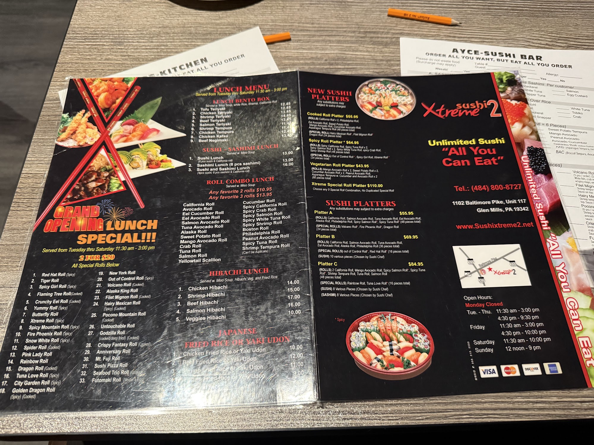 Sushi Xtreme 2 Menu