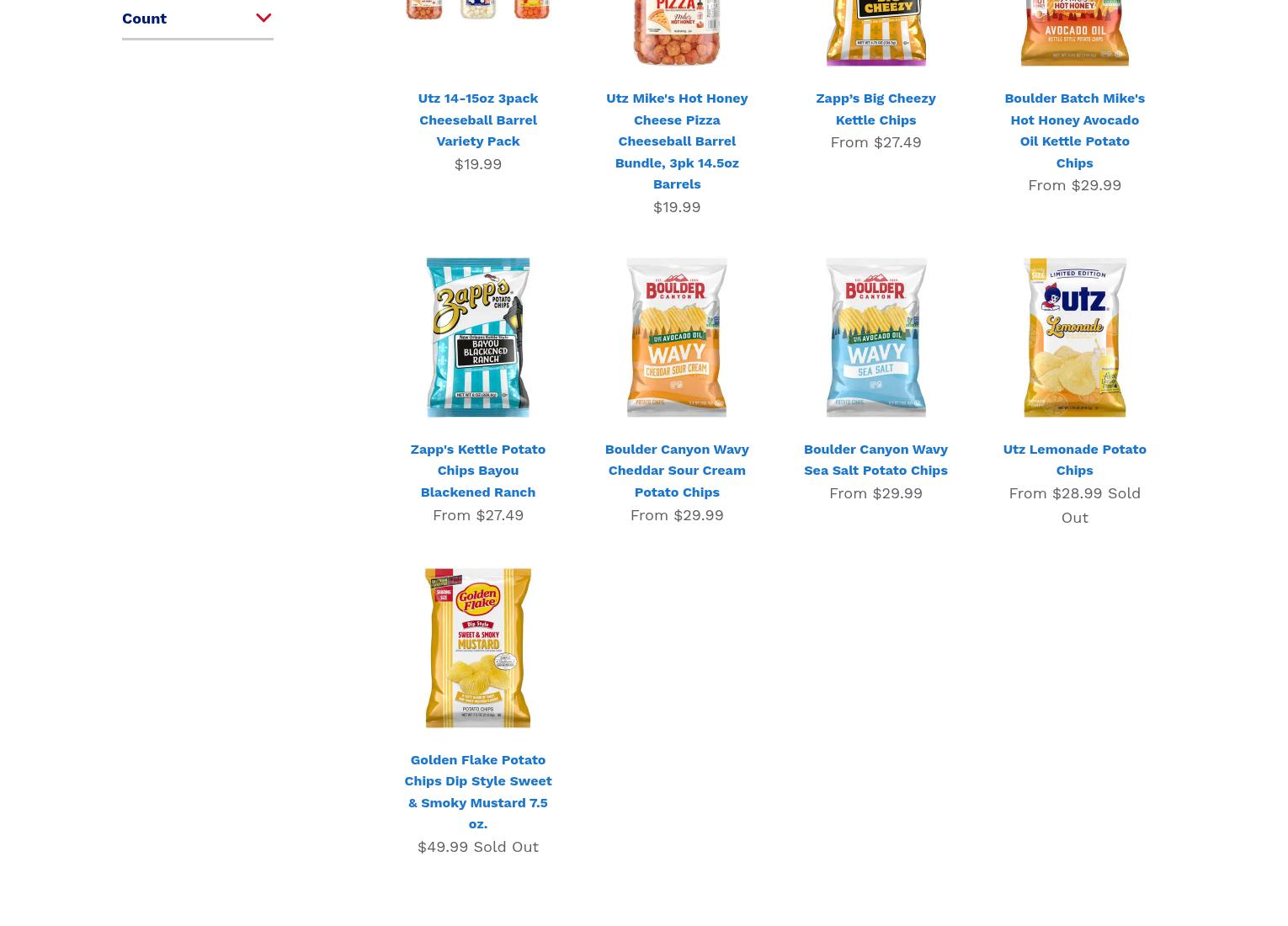 Utz Quality Foods Menu