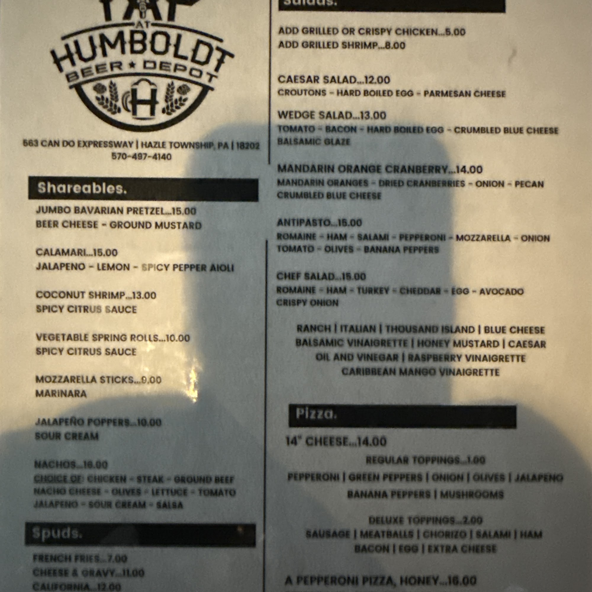 Tap at Humboldt Beer Depot Hazle