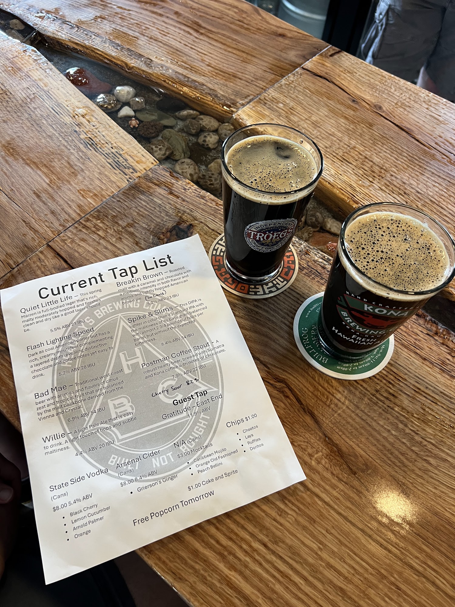 Headley's Brewing Company Menu