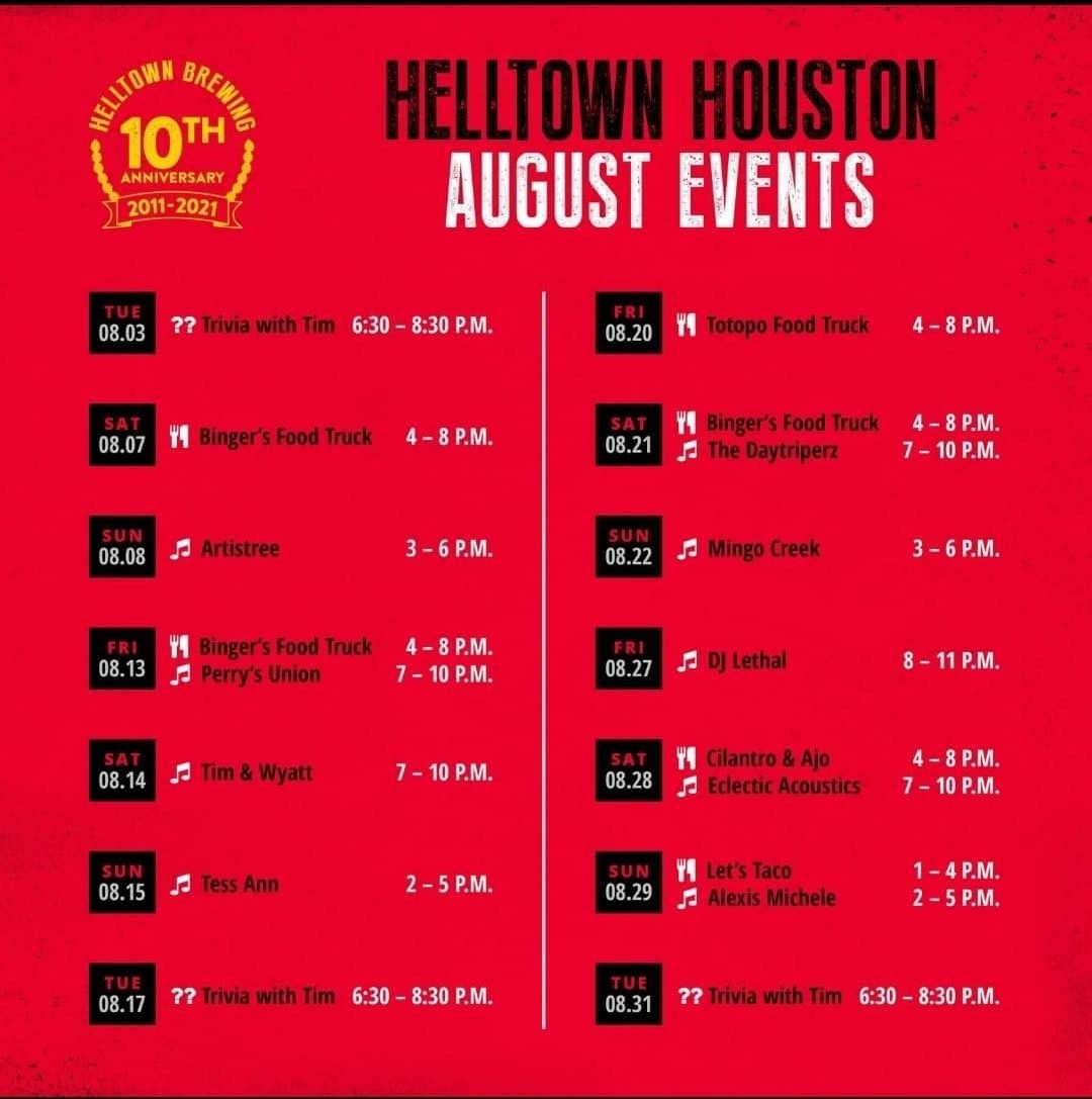 Helltown Taproom Houston Menu