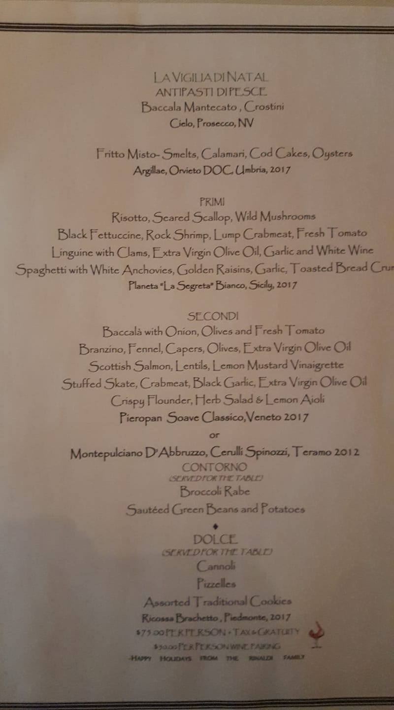 Paradiso Restaurante | BYOB Menu