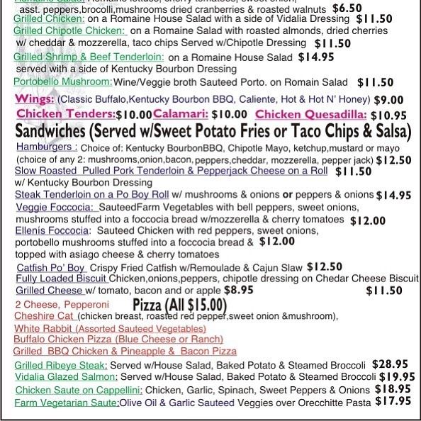 Through the Looking Glass Menu