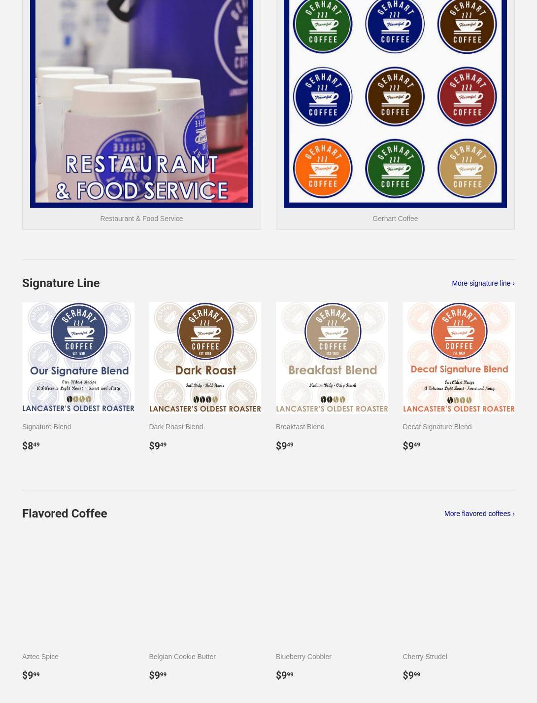 Gerhart Coffee Co Menu