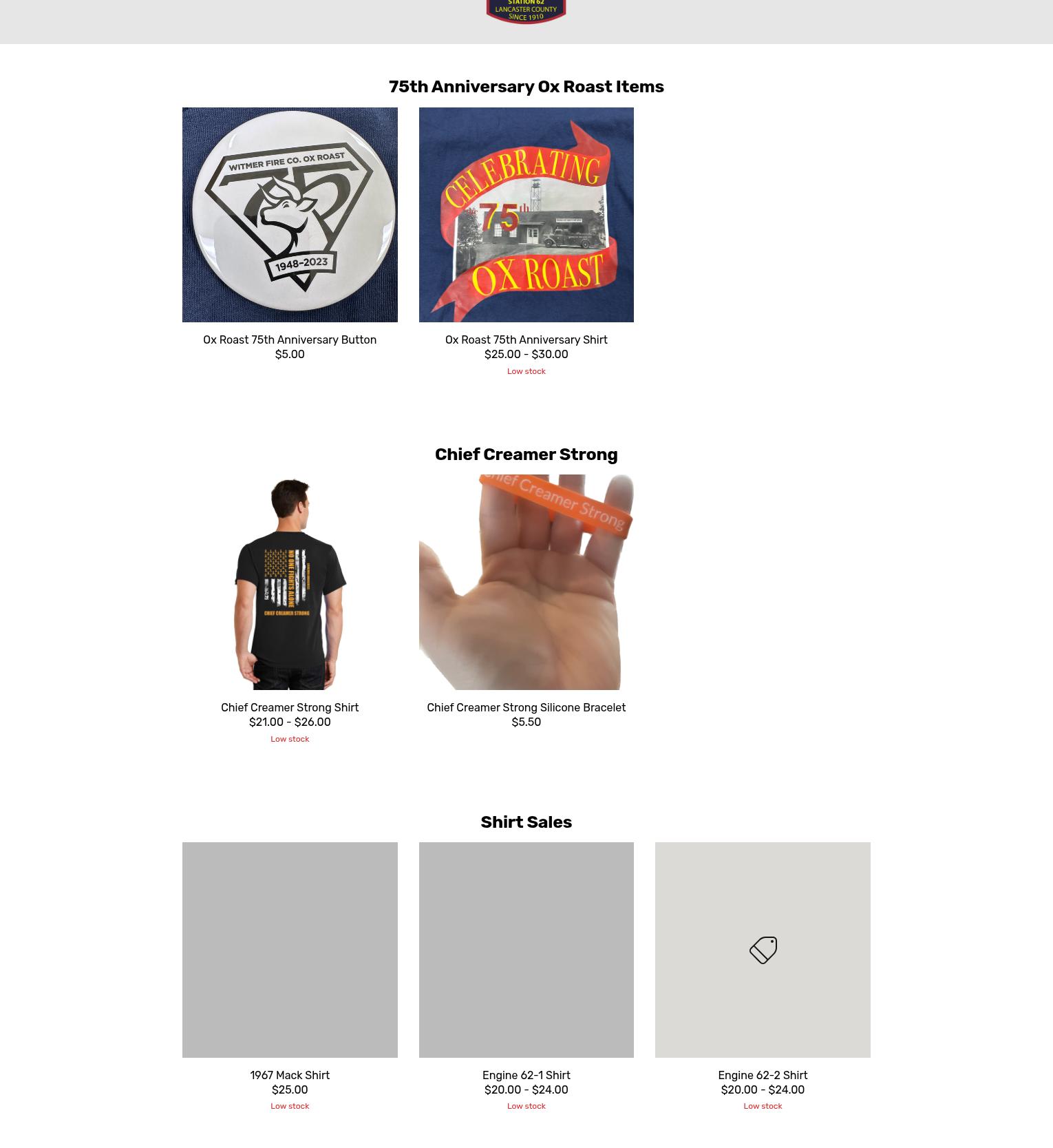 Witmer Ox Roast Menu