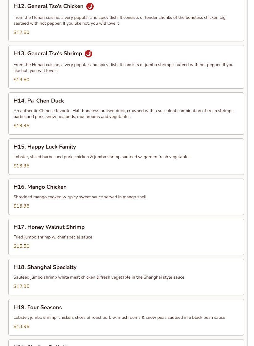 Pearl Chinese & Japanese Menu