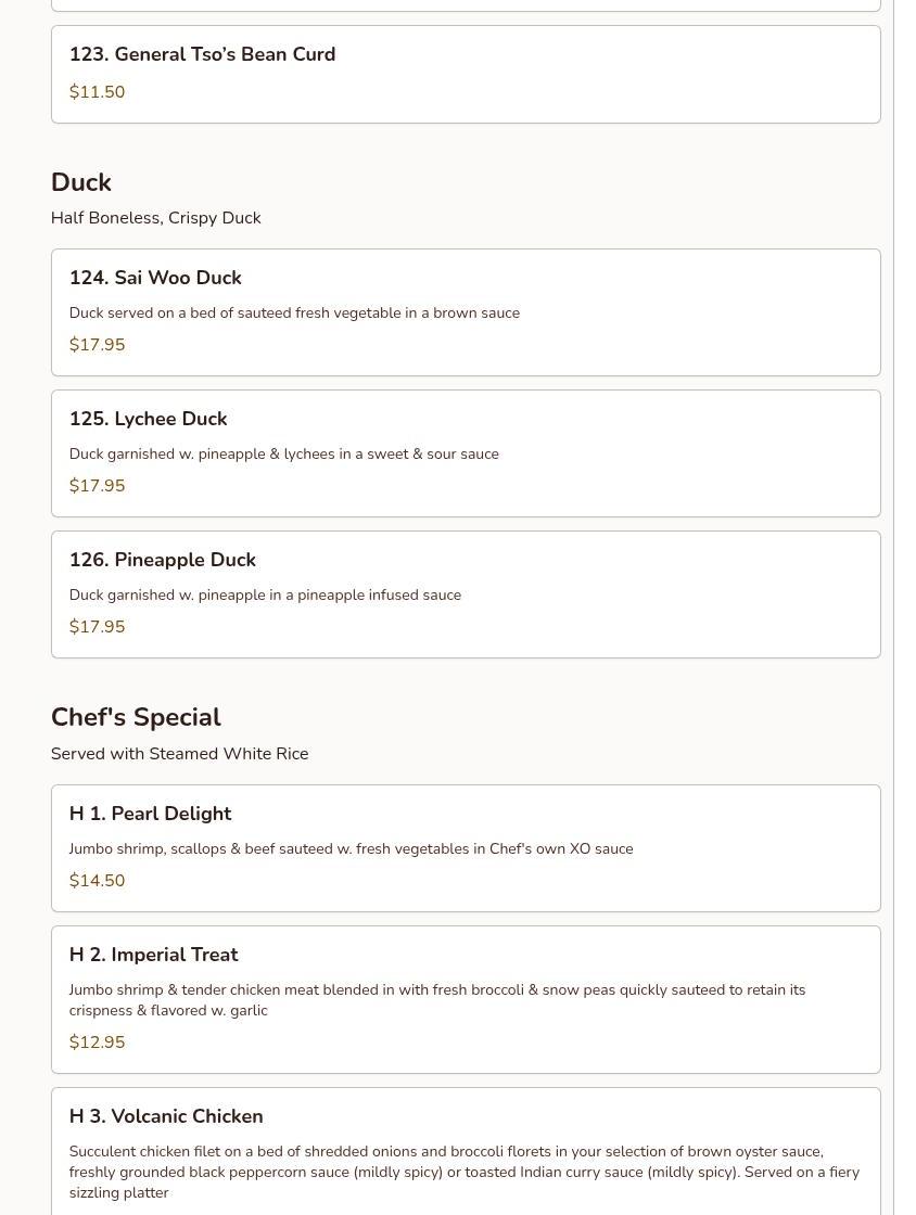 Pearl Chinese & Japanese Menu