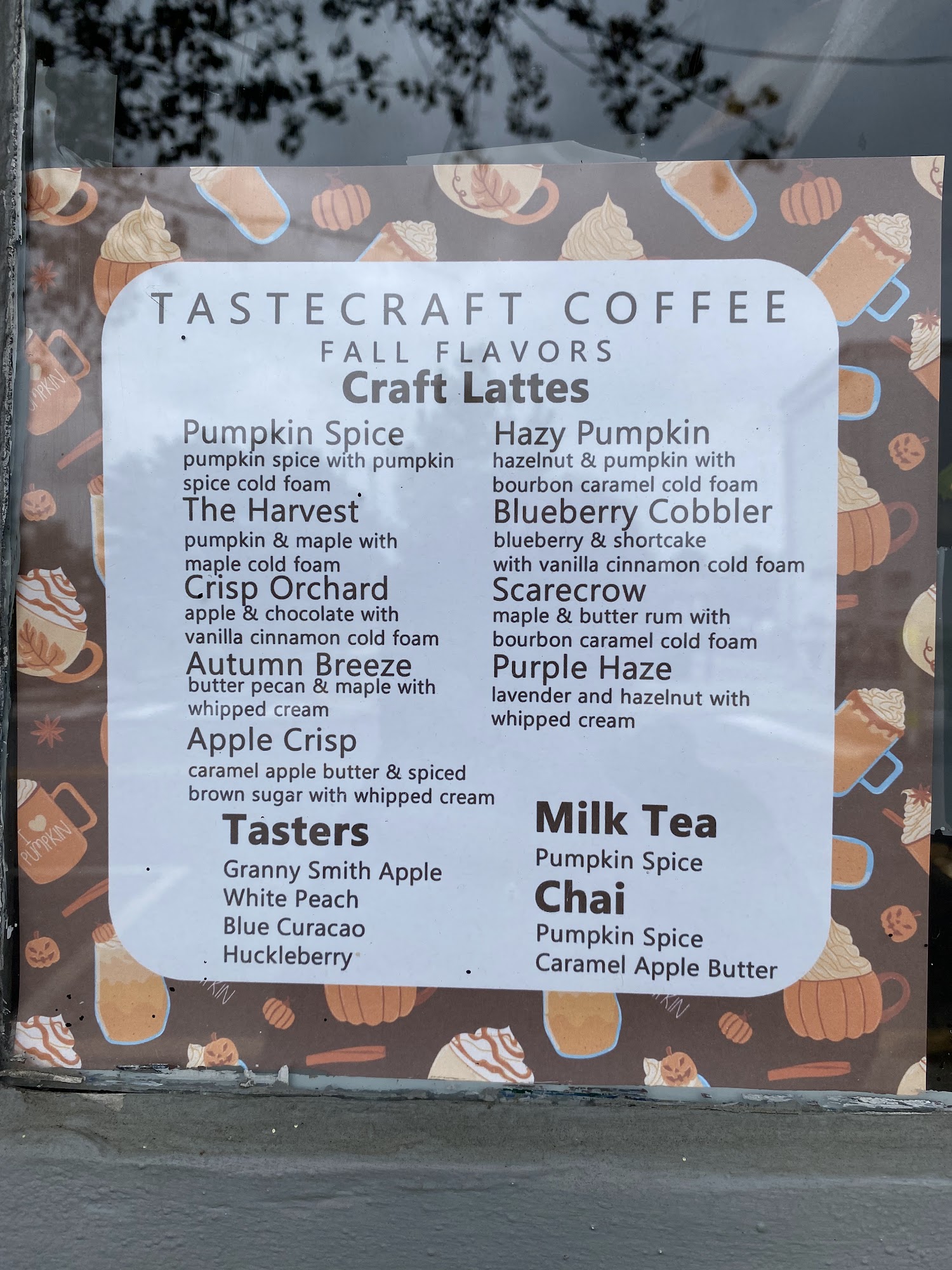 Tastecraft Coffee Menu
