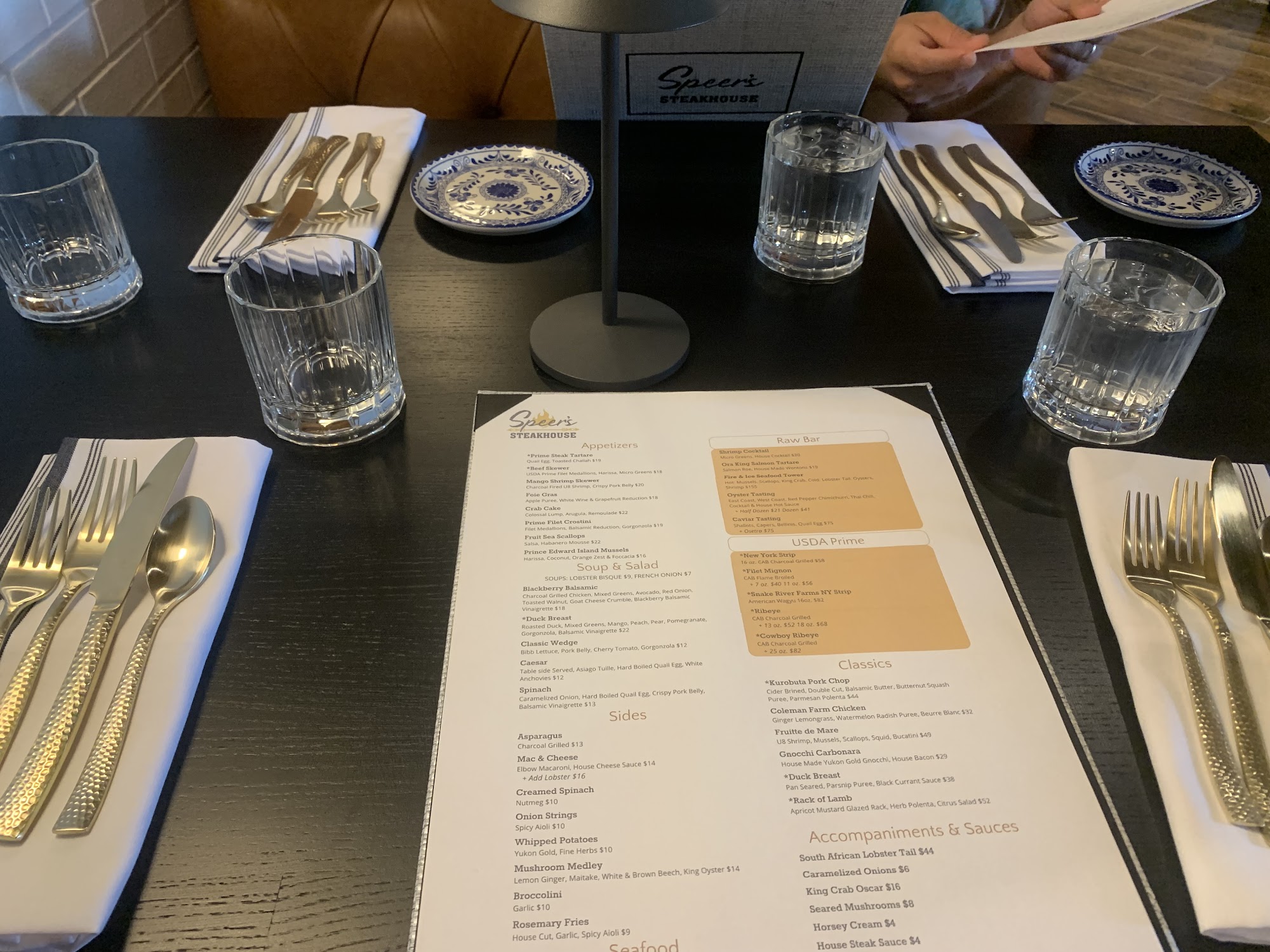 Speers Steakhouse Menu
