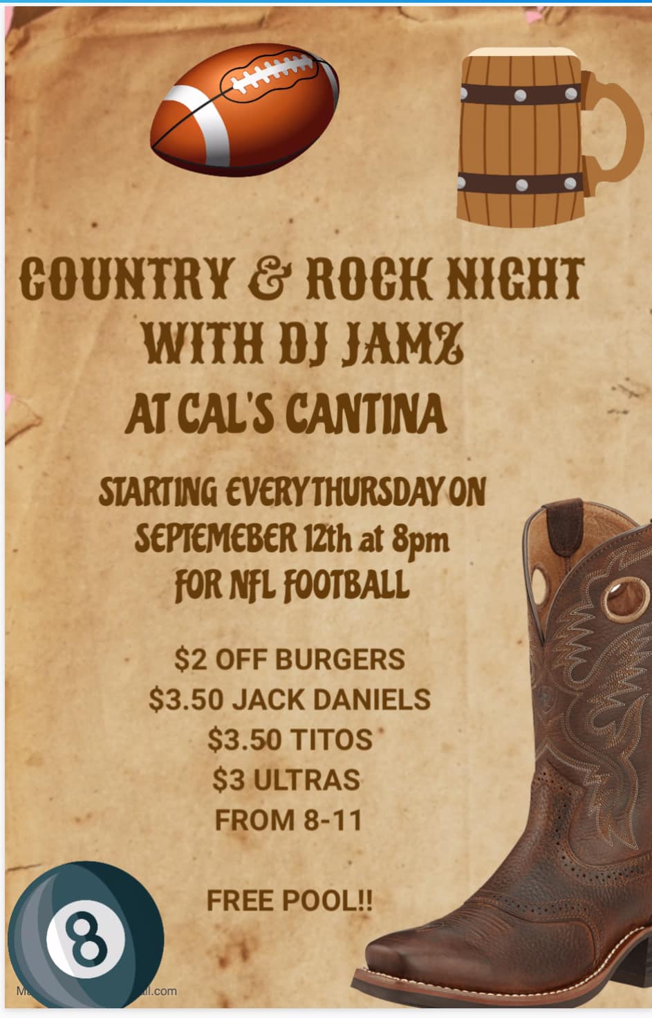 Cal's Cantina Menu