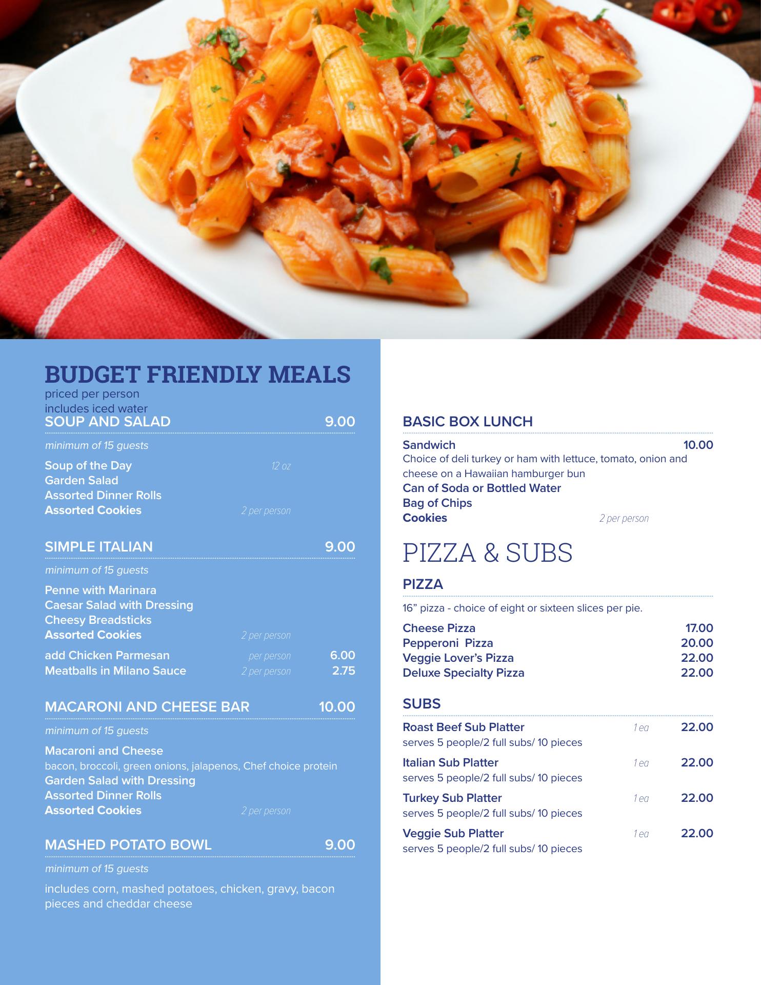 Brodhead Bistro Menu