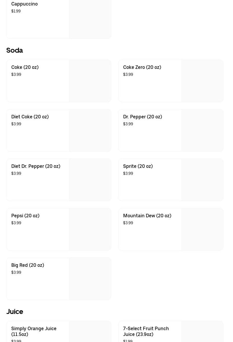 Raise the Roost Menu