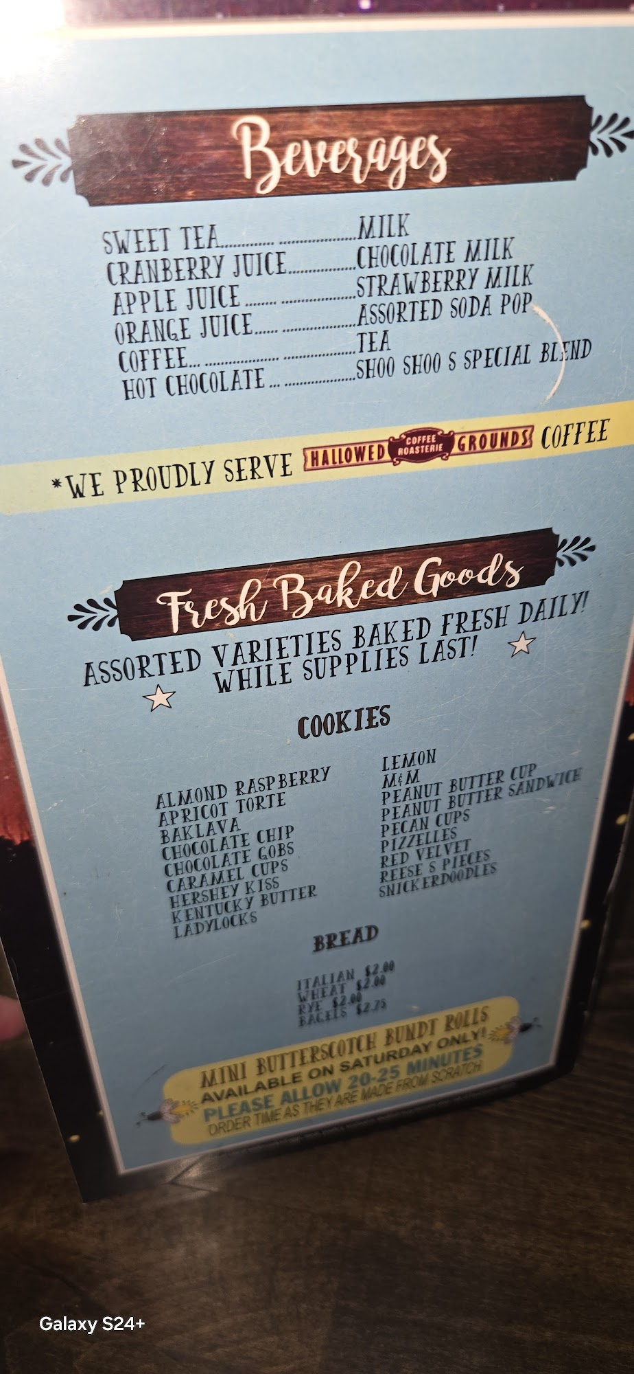 Shoo Shoo's Wooden Spoon Breakfast & Bakery Menu