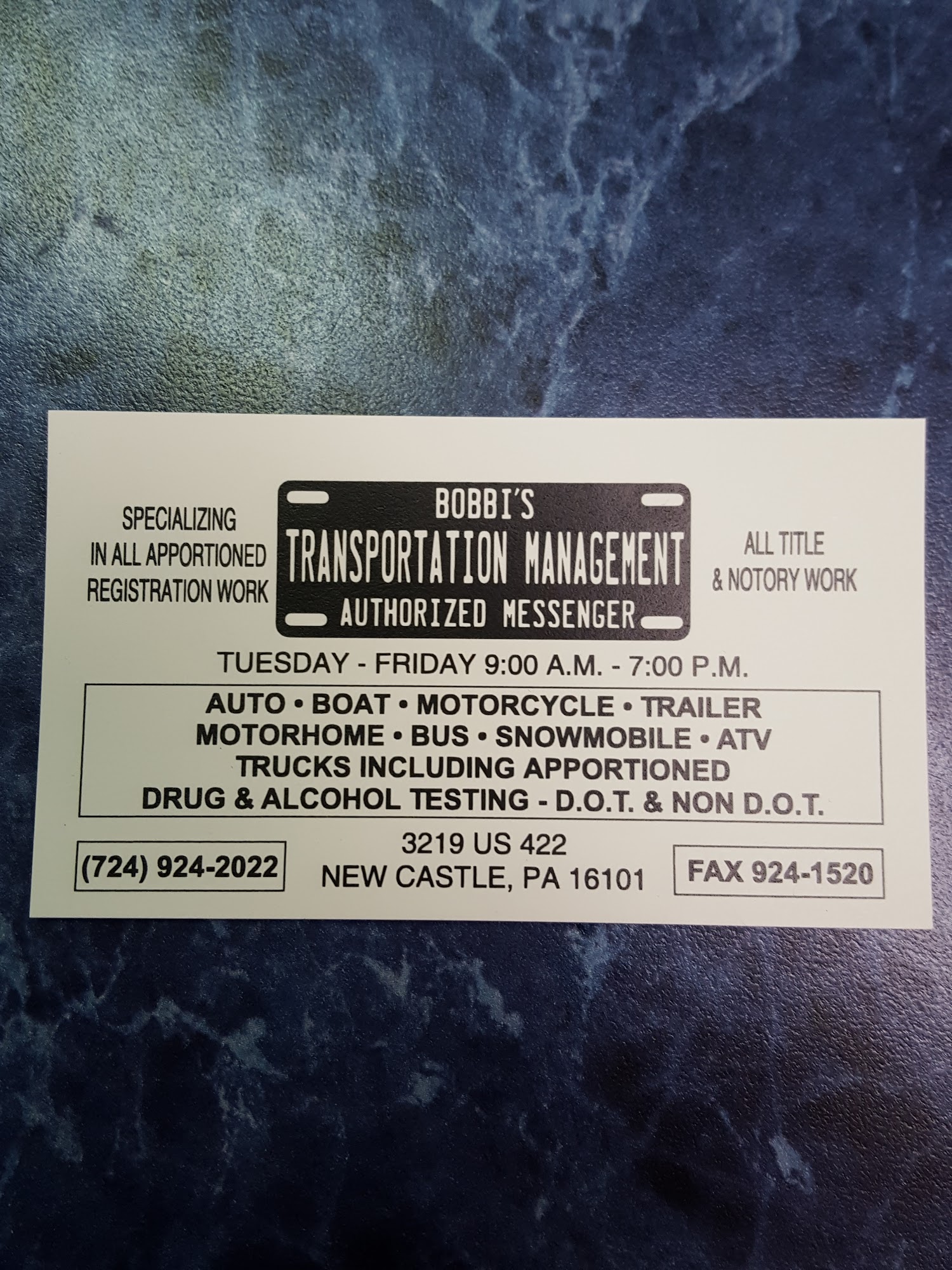 Bobbi's Transportation Management