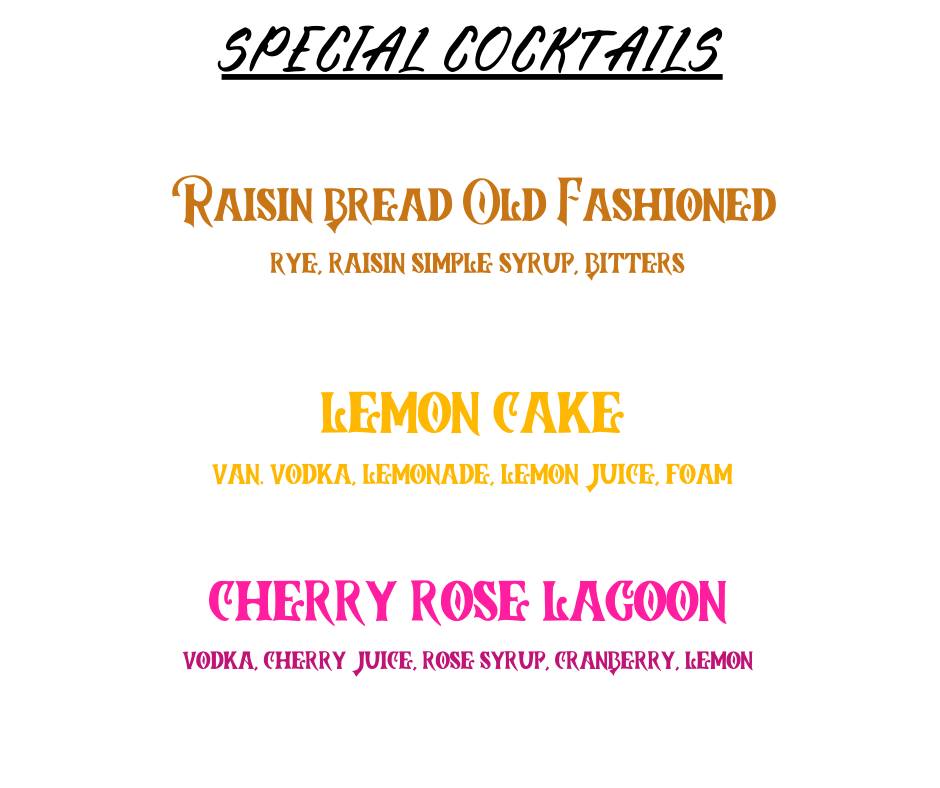 New Castle Union Station Craft Distillery Menu