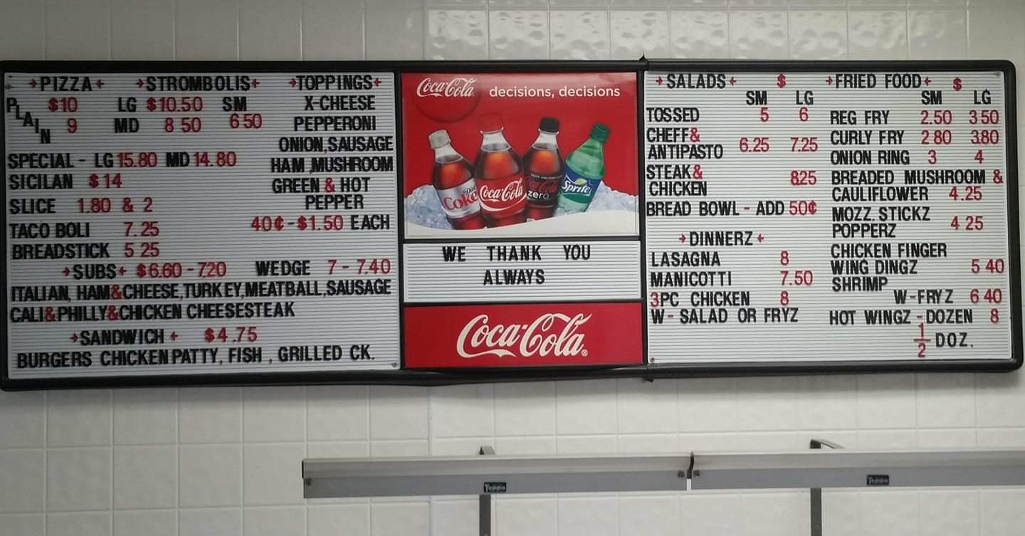 Brother's Pizza Menu