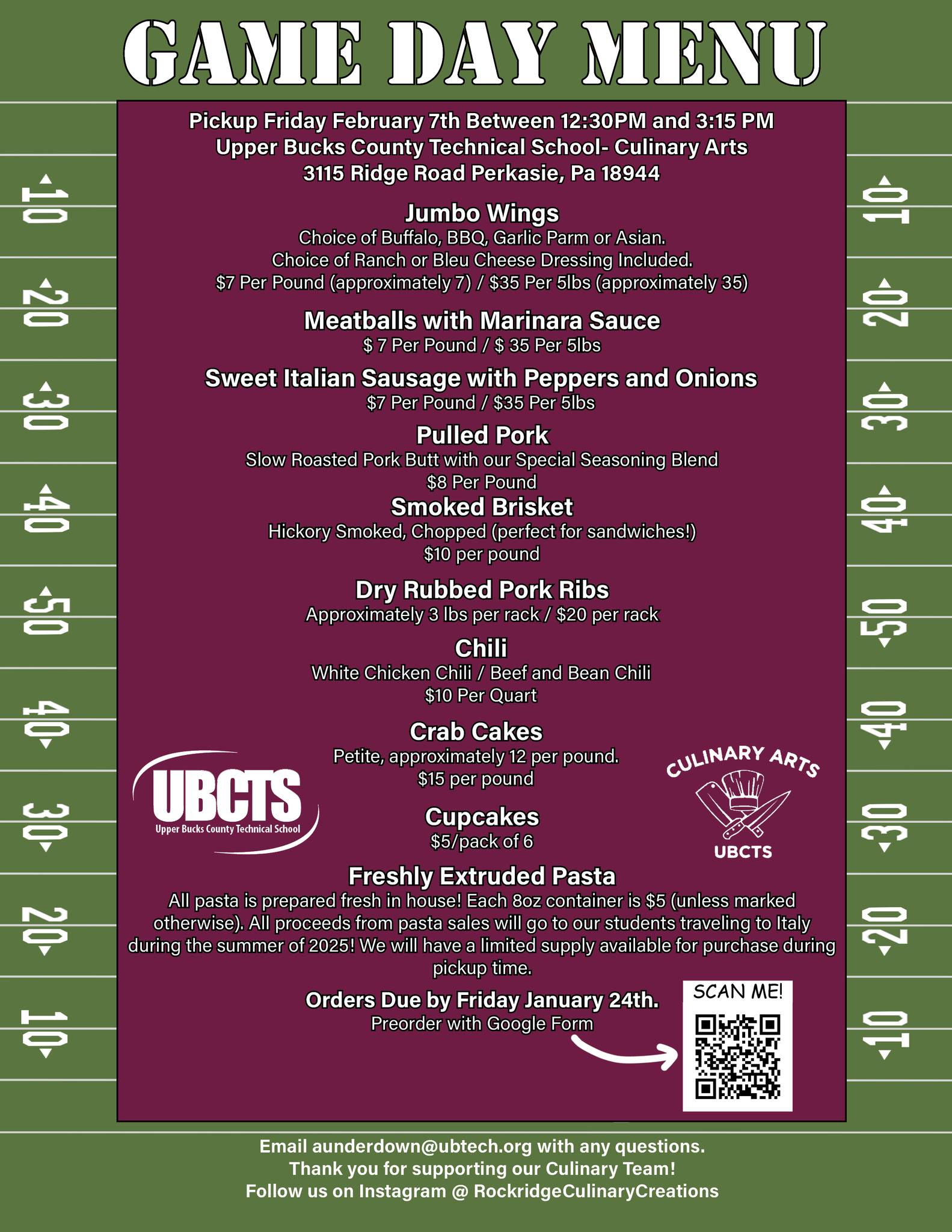 Upper Bucks County Technical School Menu