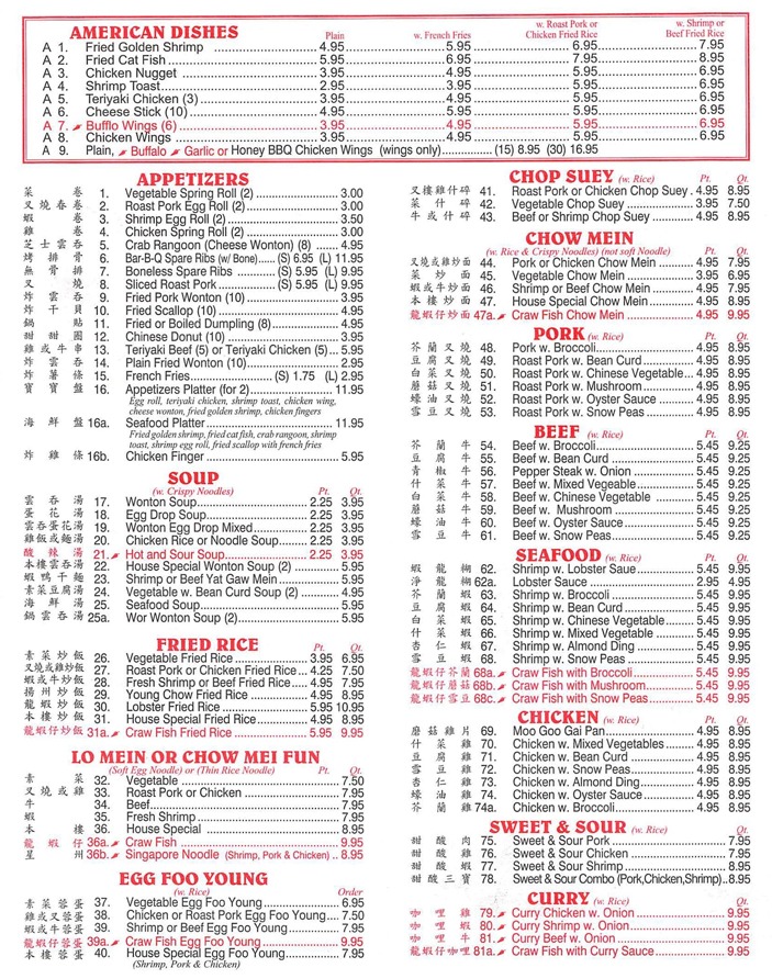 China Kitchen Menu