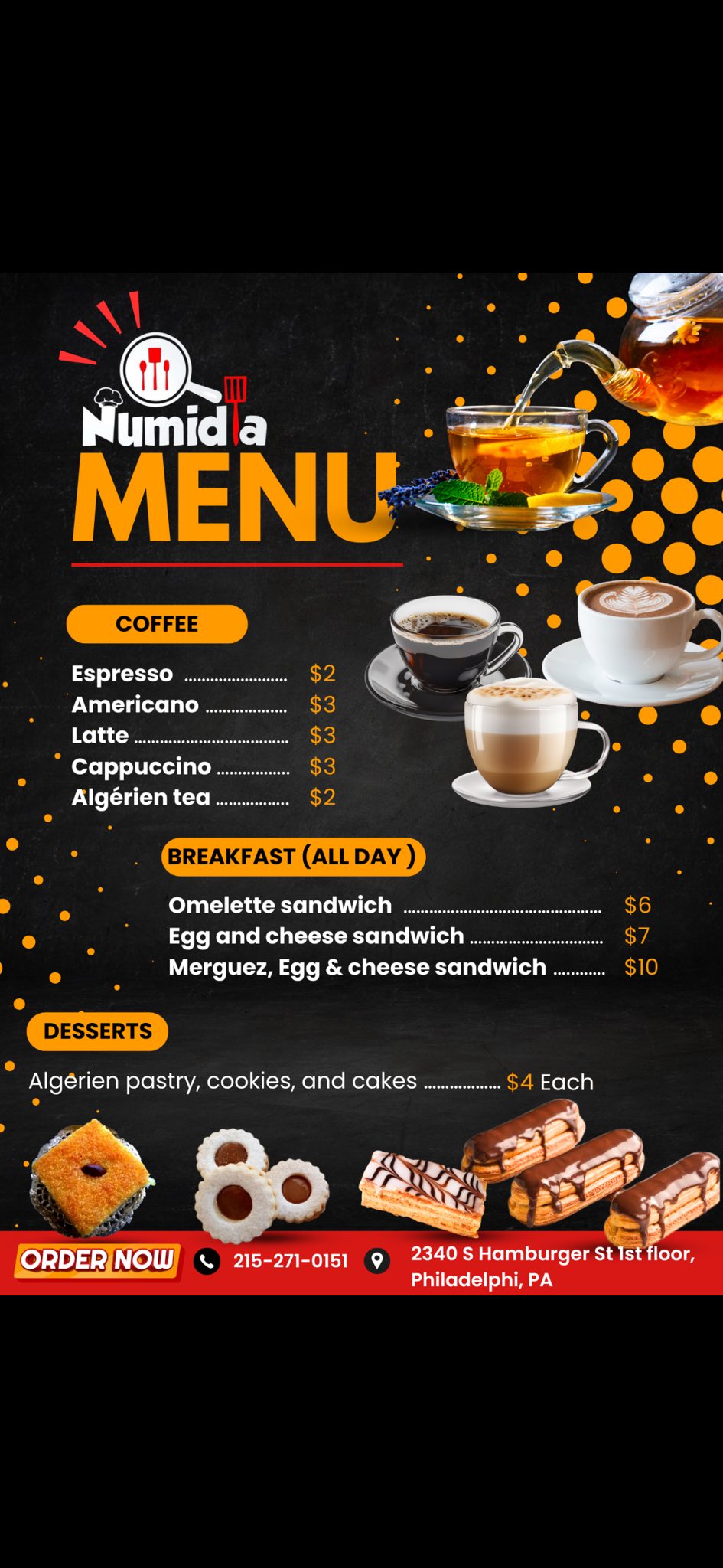 Casbah Café Menu