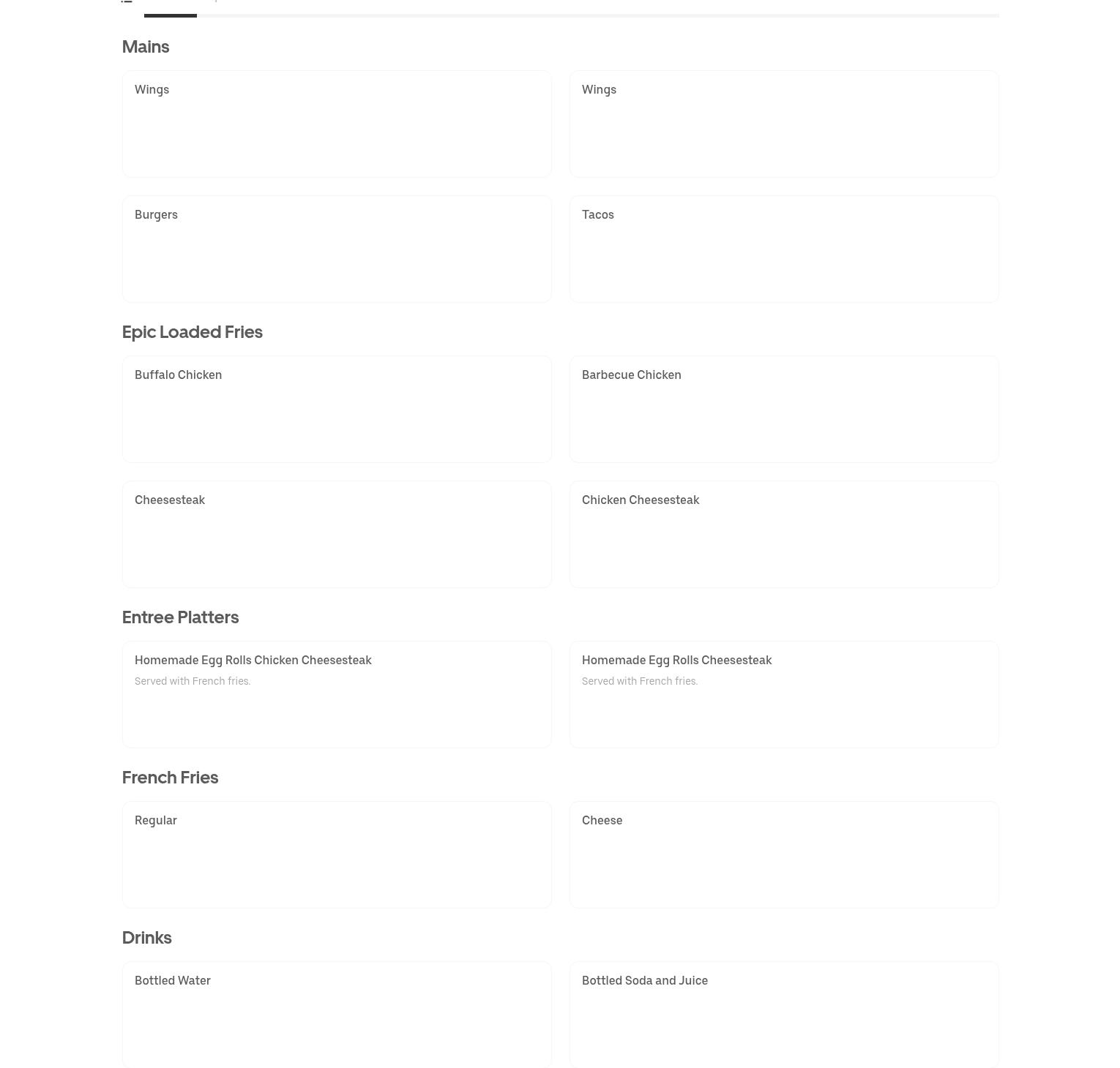 Essie’s Steaks Menu