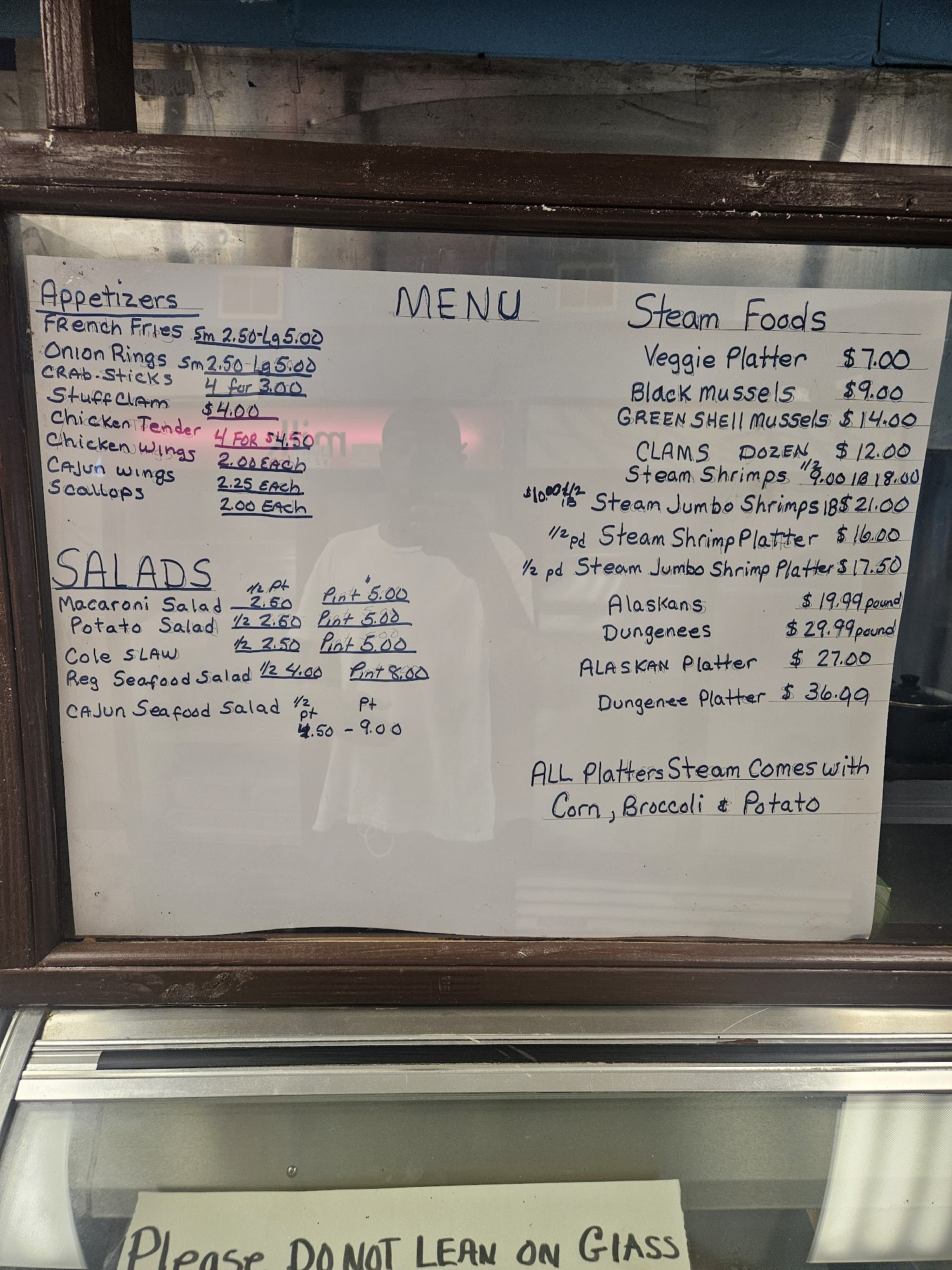 Shellhouse seafood inc. Menu
