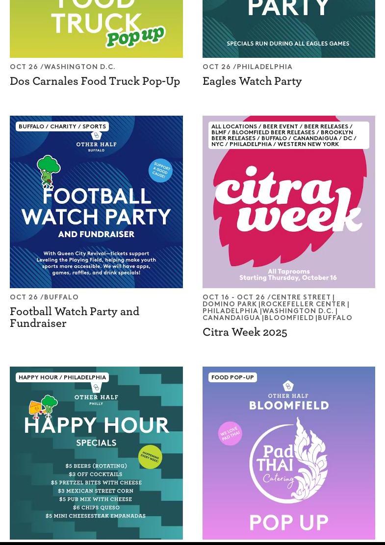 Other Half Brewing Philadelphia Menu