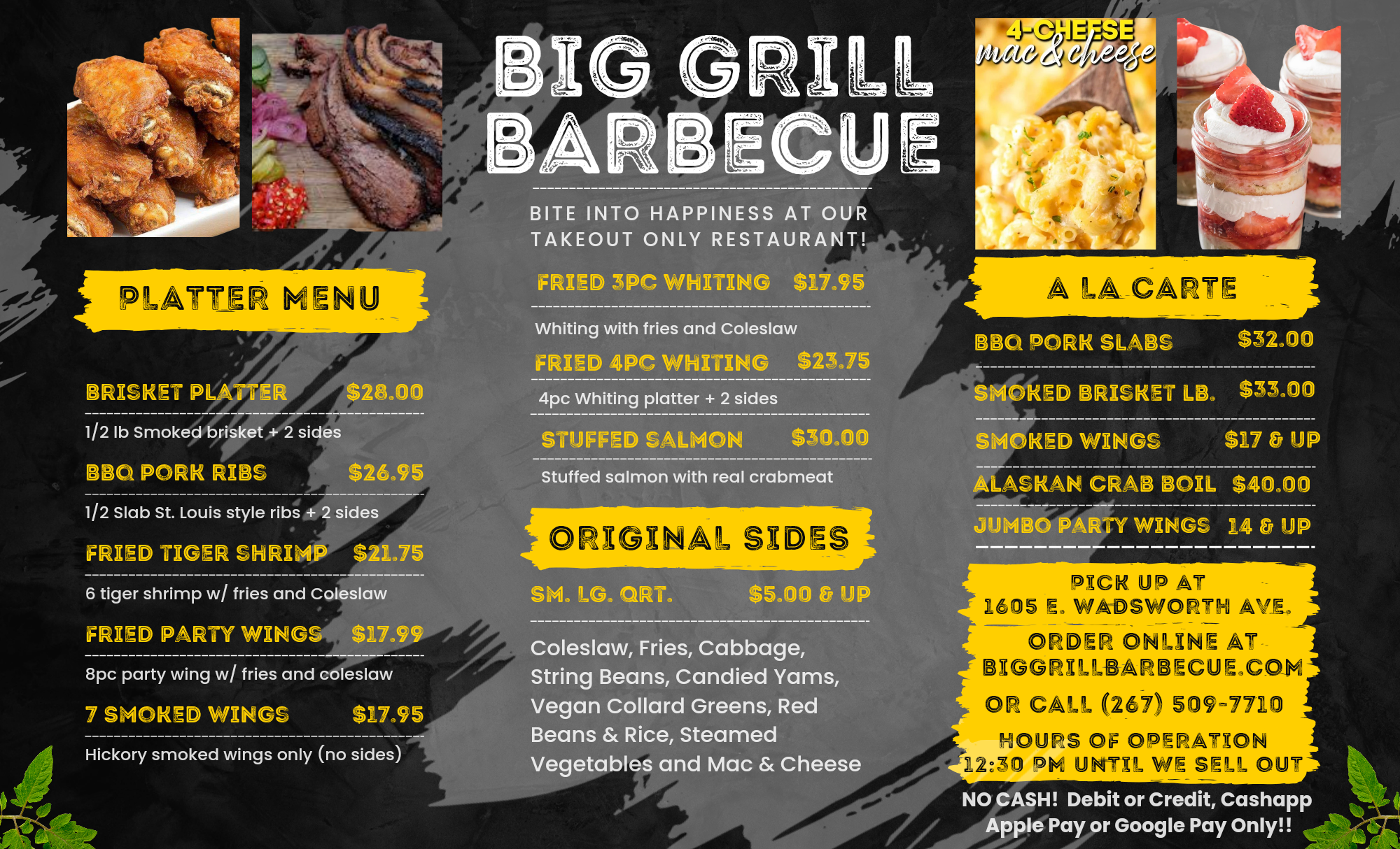 Big Grill Barbecue Company Menu