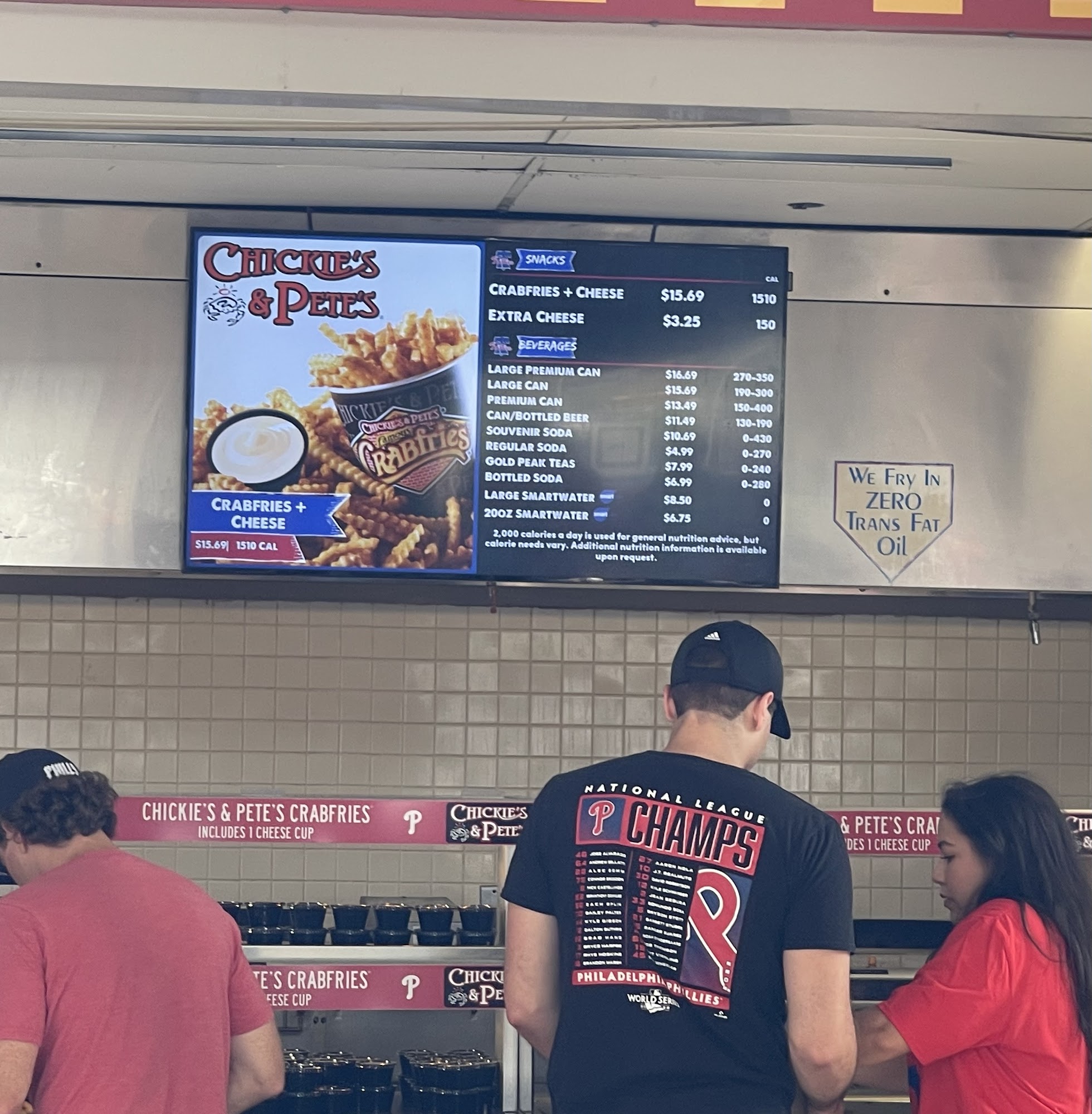 Chickie's & Pete's Crabfries at Citizens Bank Park Menu