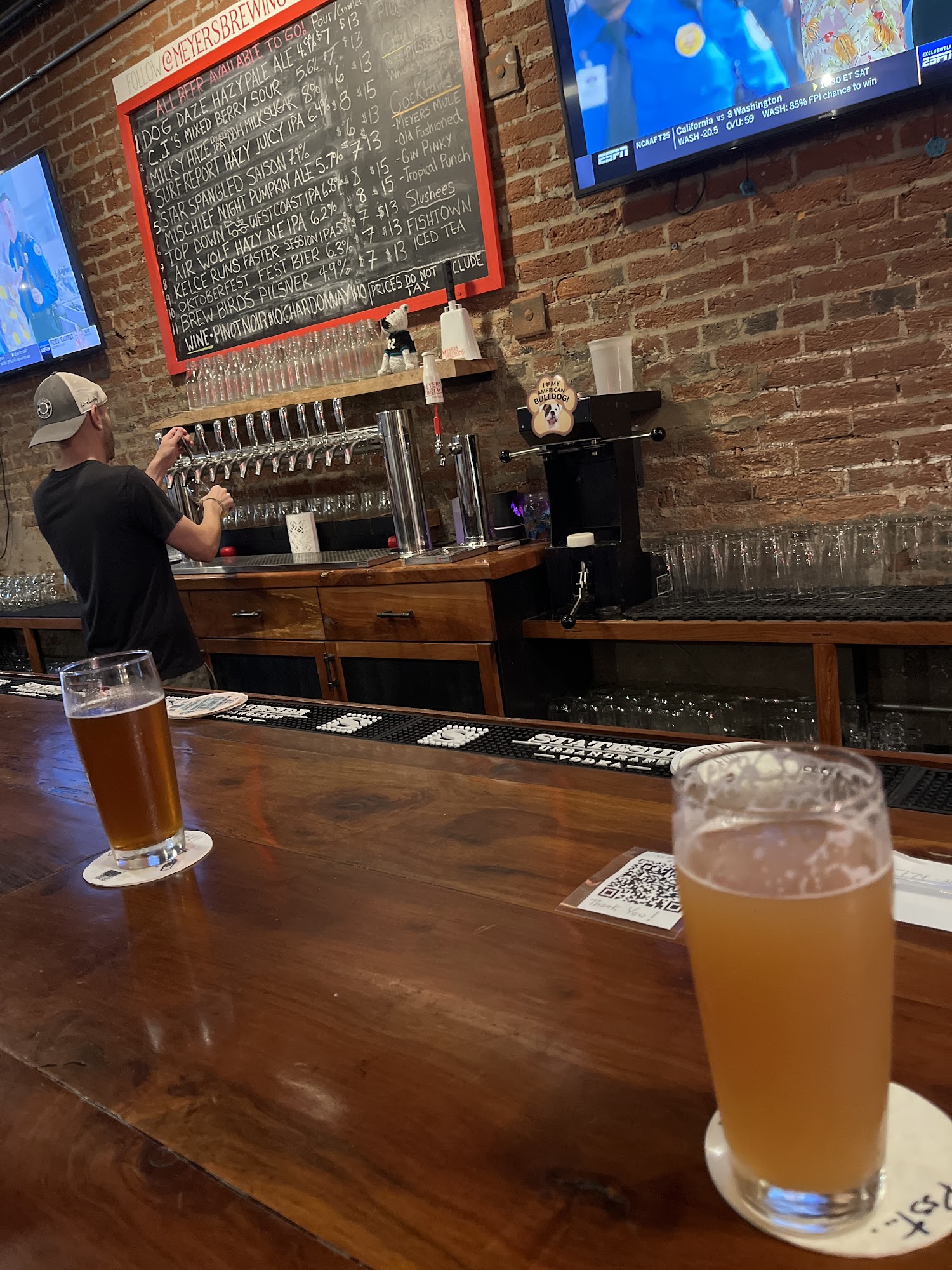 Meyers Brewing Company Menu